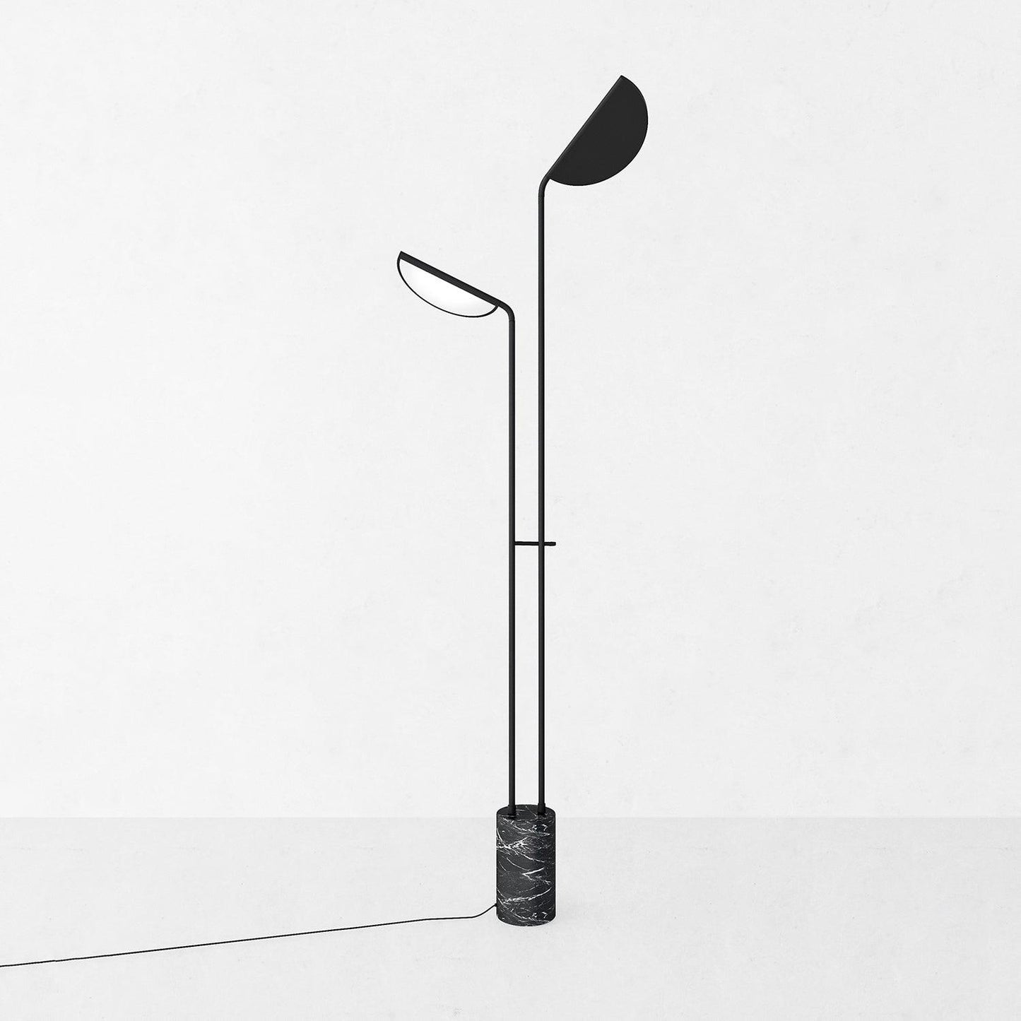 Filo Floor Lamp with Integrated LED and Black Marble Base