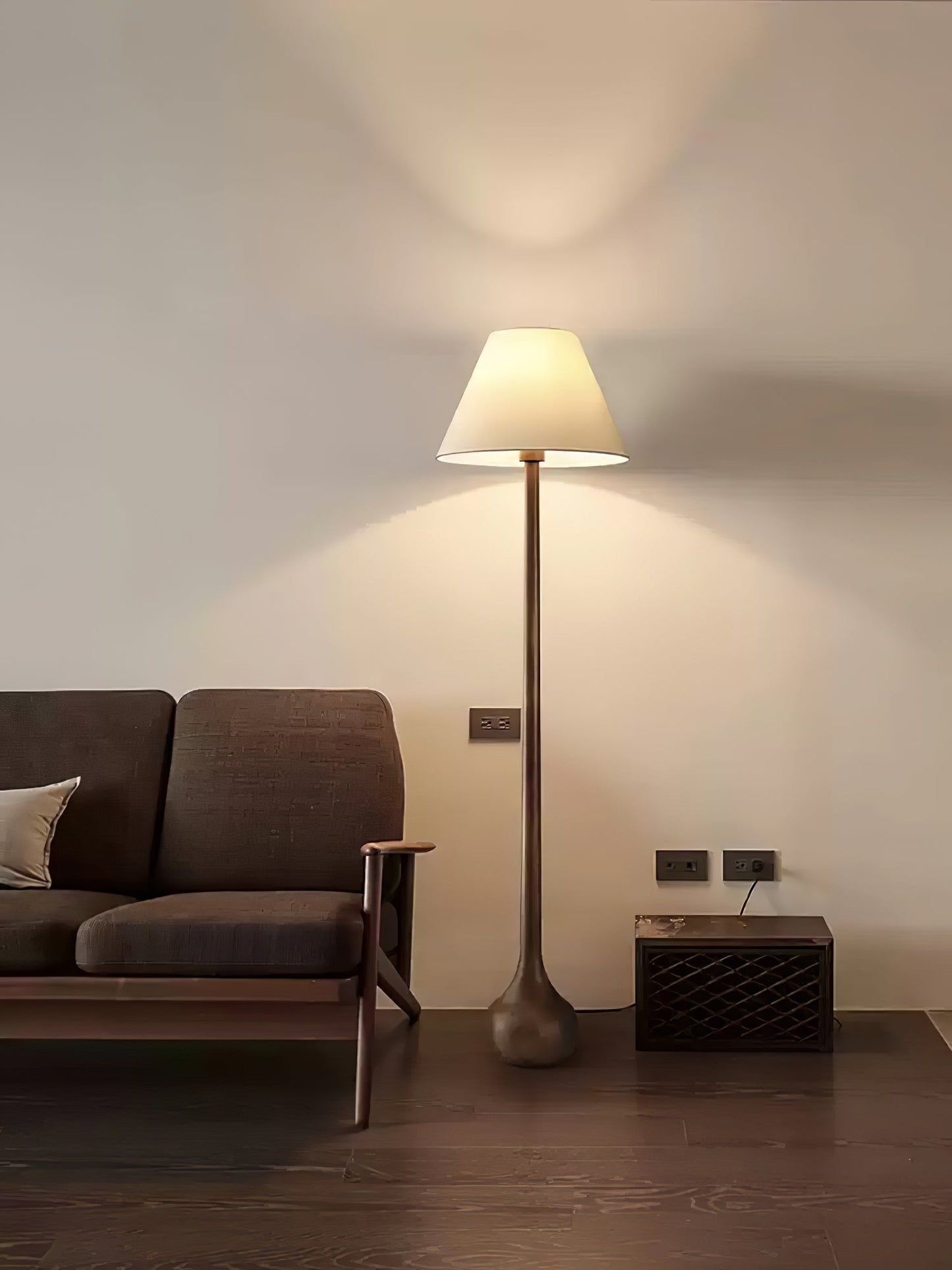 Final Strike Floor Lamp - LED Indoor Lighting - Wooden Base