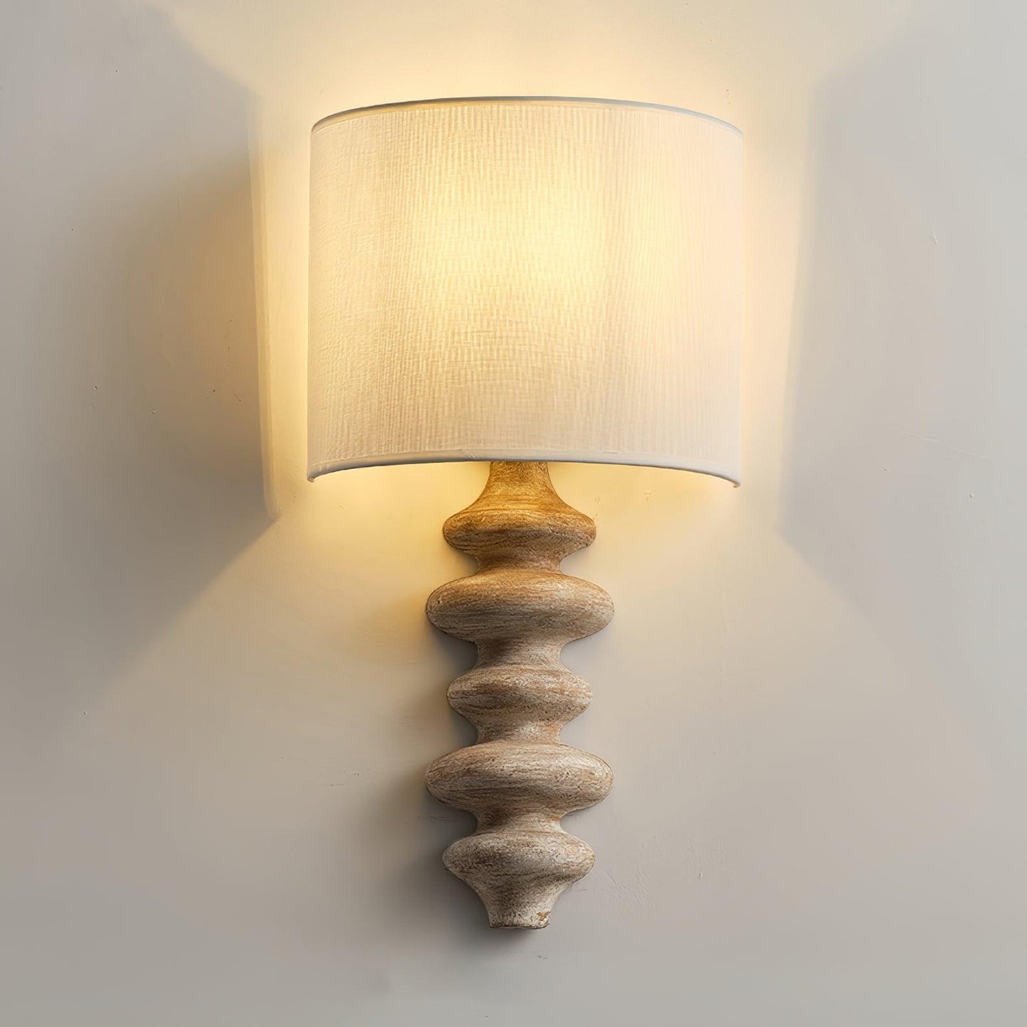 Fishbone Sconce Wall Light - Textured Solid Wood, LED