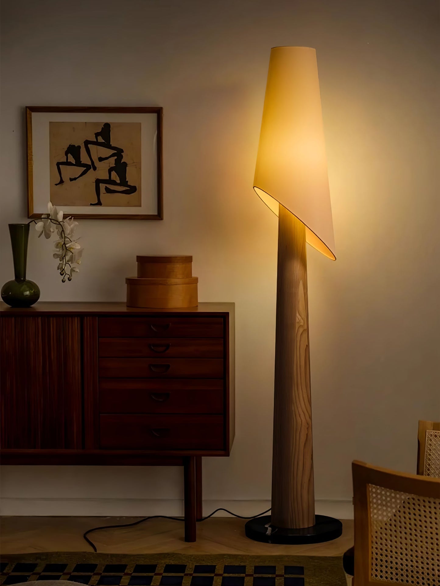 Flag Floor Lamp with LED, Elegant Design for Indoor Use