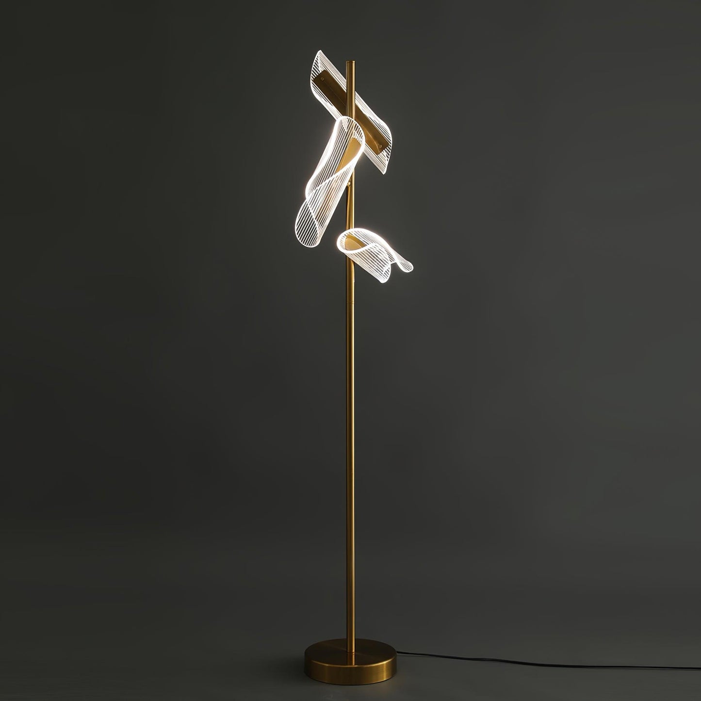 Flame Floor Lamp with LED Light and Marble Base