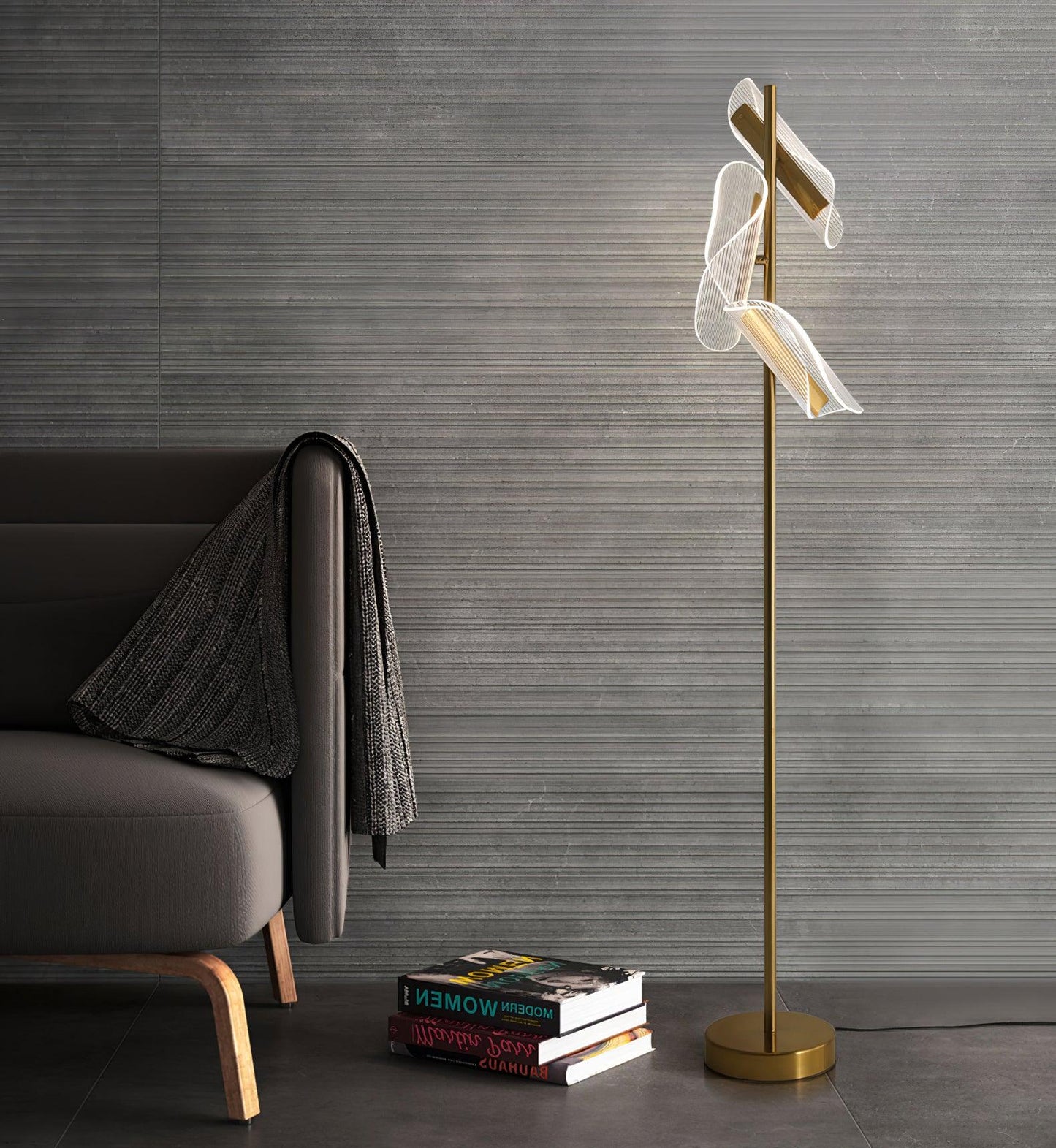 Flame Floor Lamp with LED Light and Marble Base