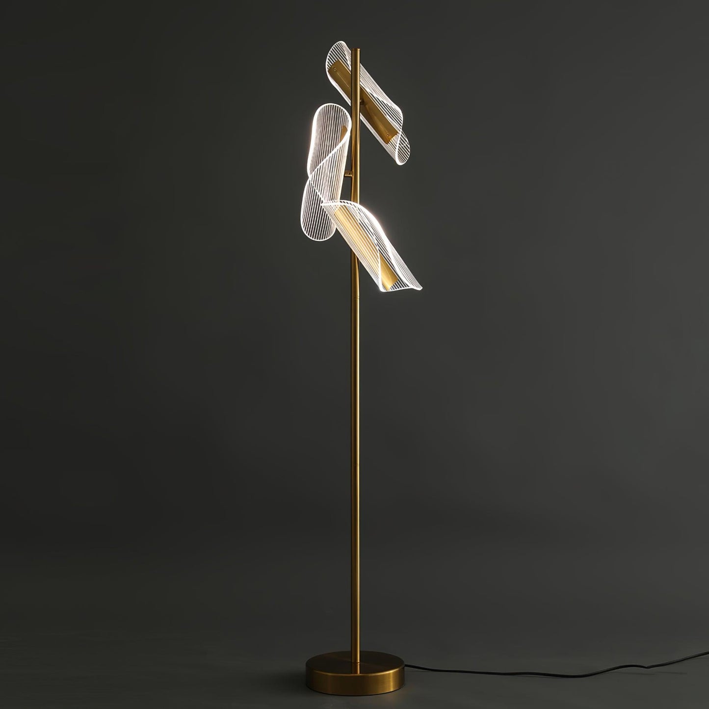 Flame Floor Lamp with LED Light and Marble Base