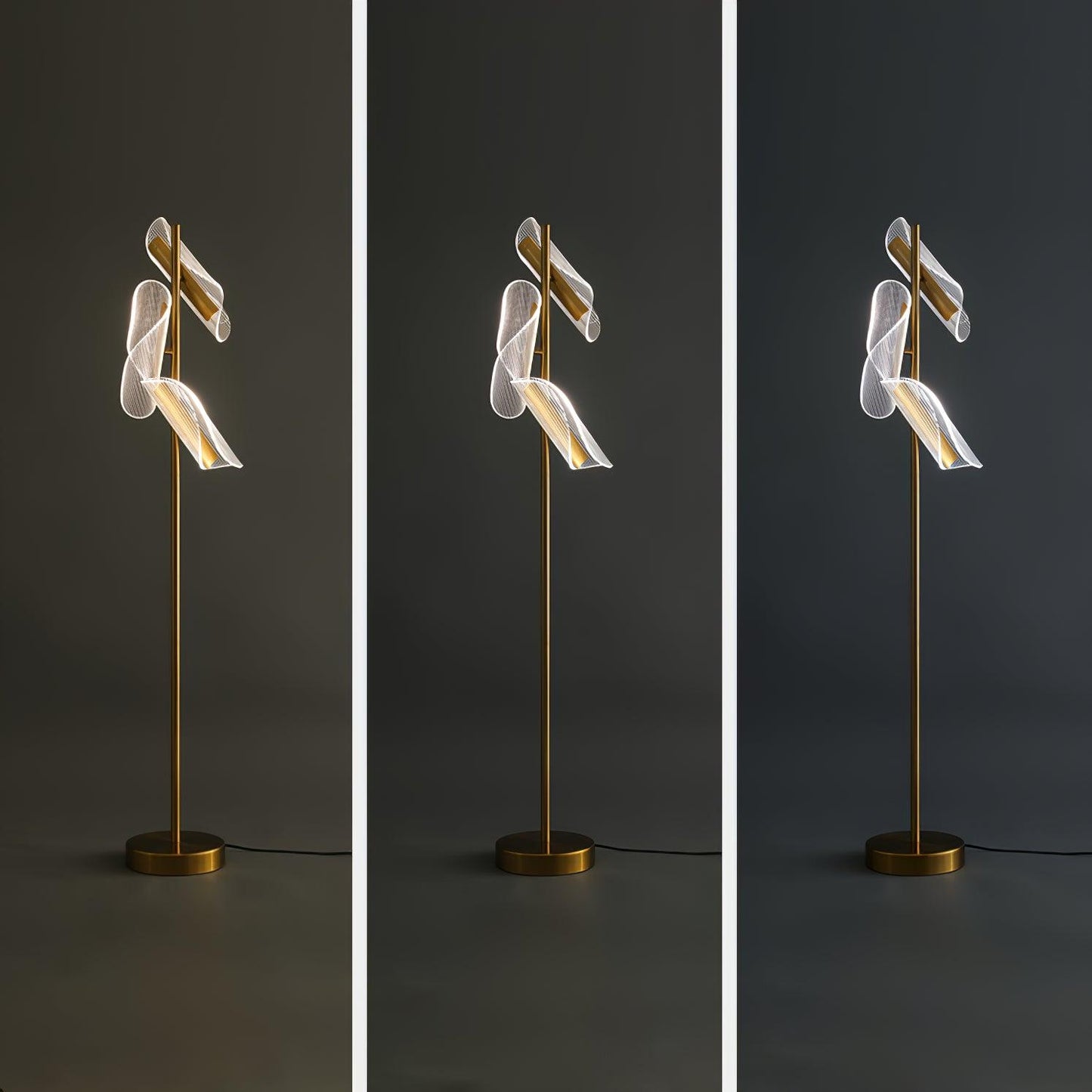 Flame Floor Lamp with LED Light and Marble Base
