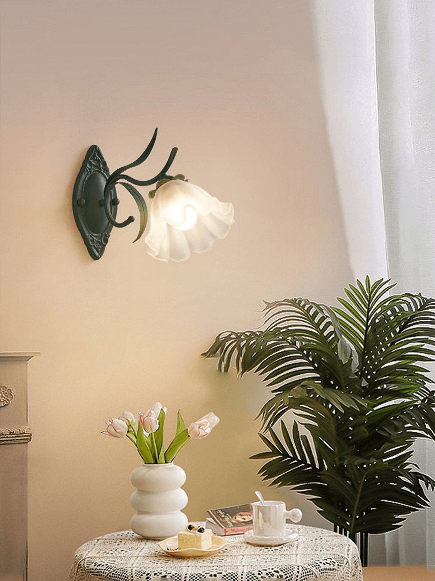Flared Wall Light Sconce - Elegant Floral LED Design