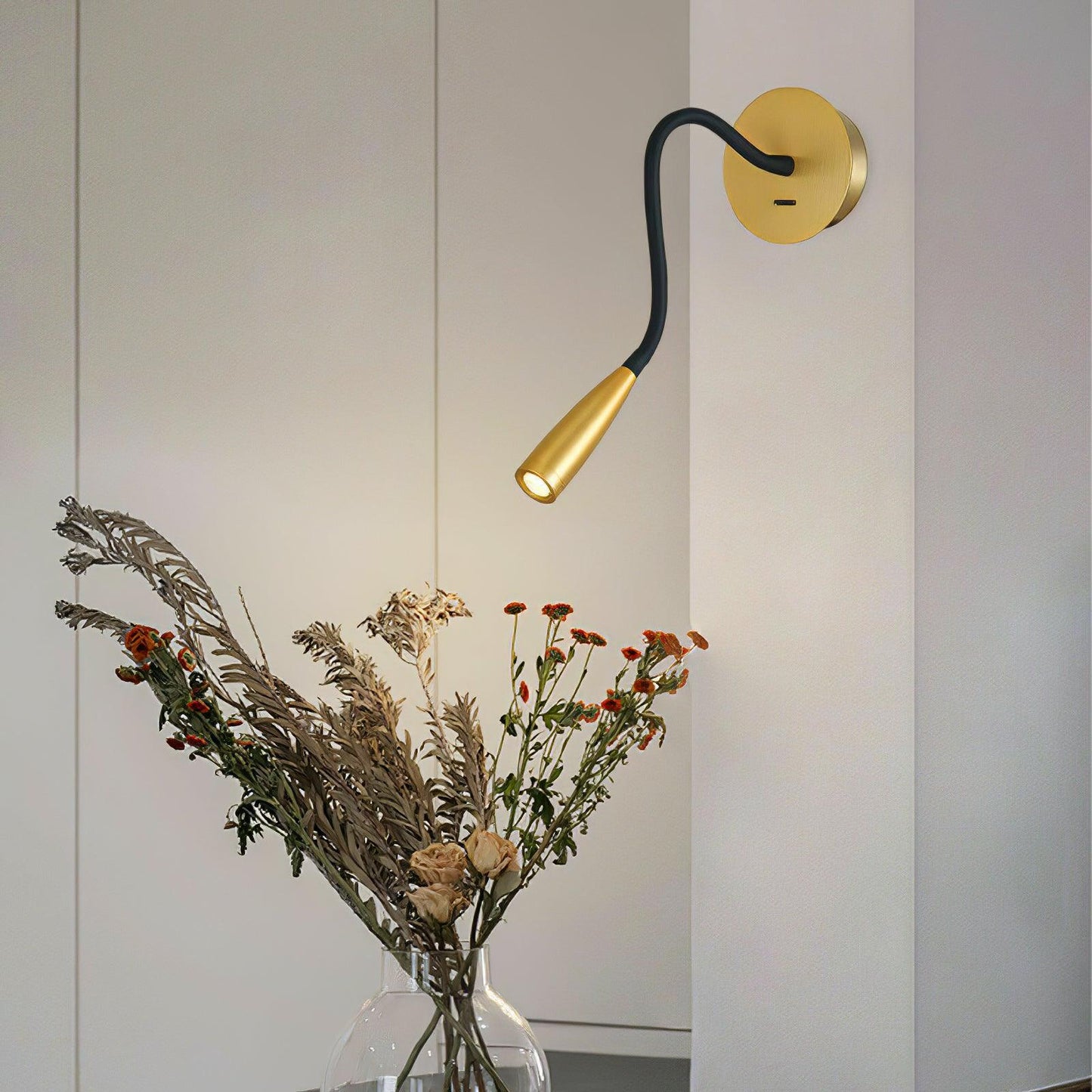 Flexi Hose Wall Light Sconce with Adjustable LED Design