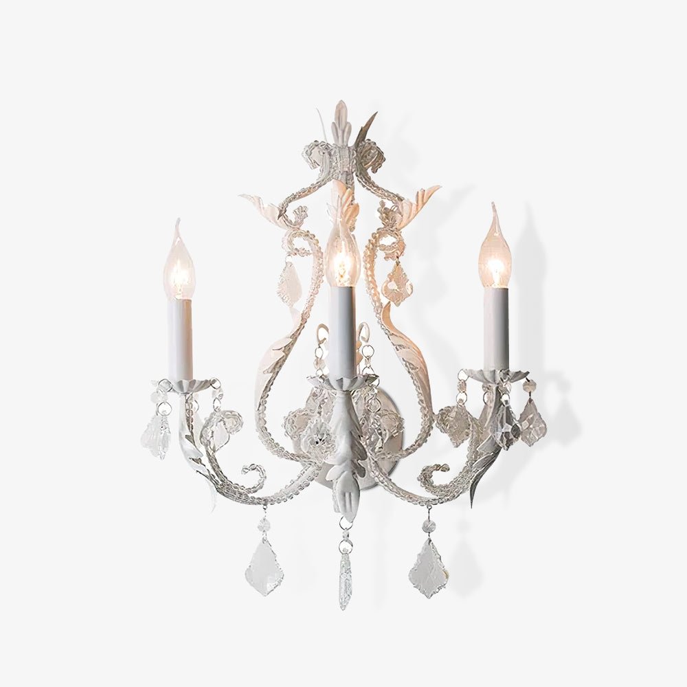 Candle Holder Wall Lamp Set of 2 with Crystal Accents