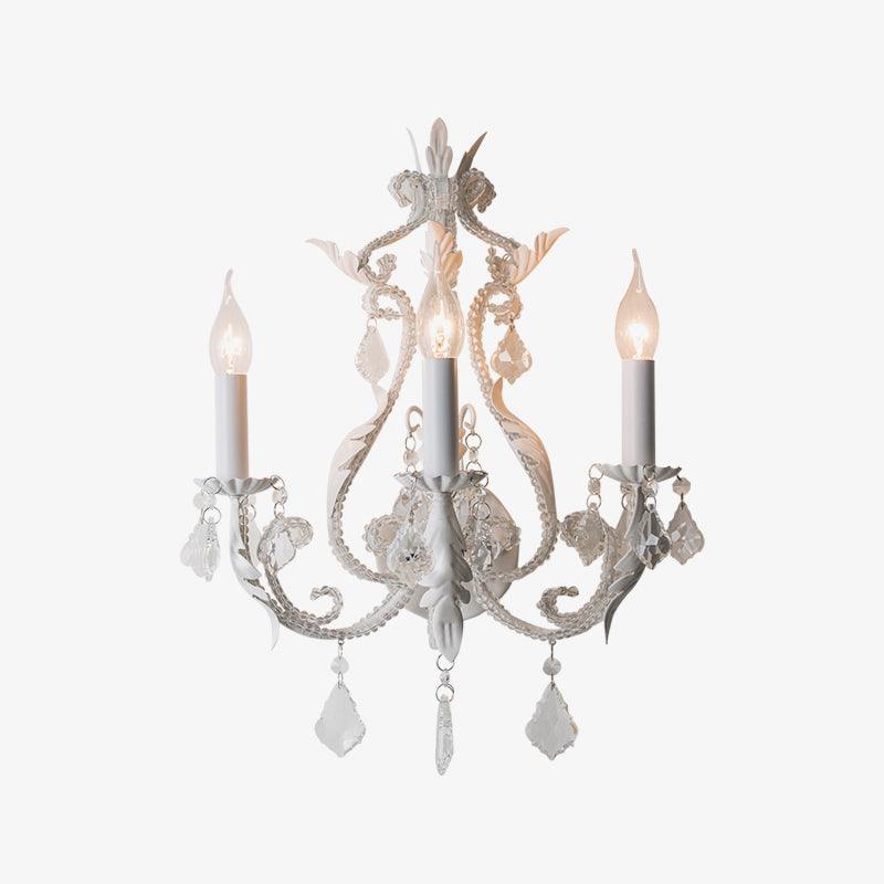 Candle Holder Wall Lamp Set of 2 with Crystal Accents