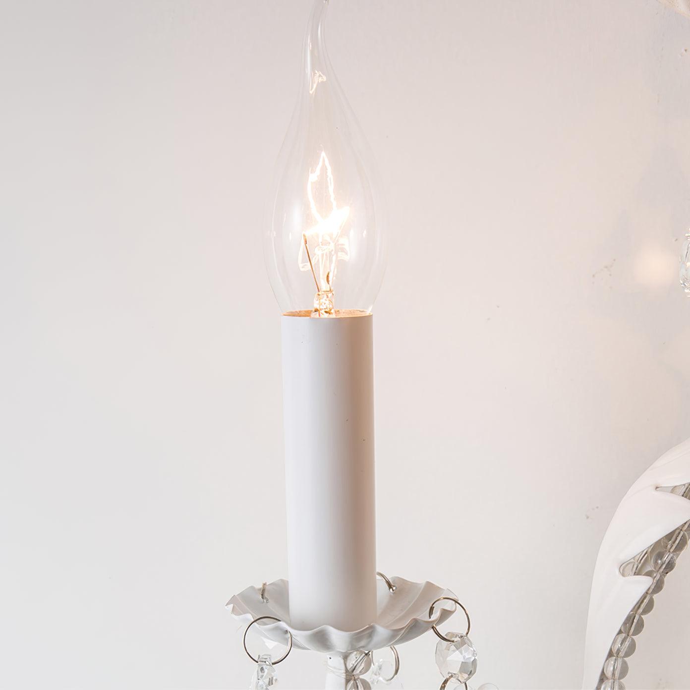 Candle Holder Wall Lamp Set of 2 with Crystal Accents