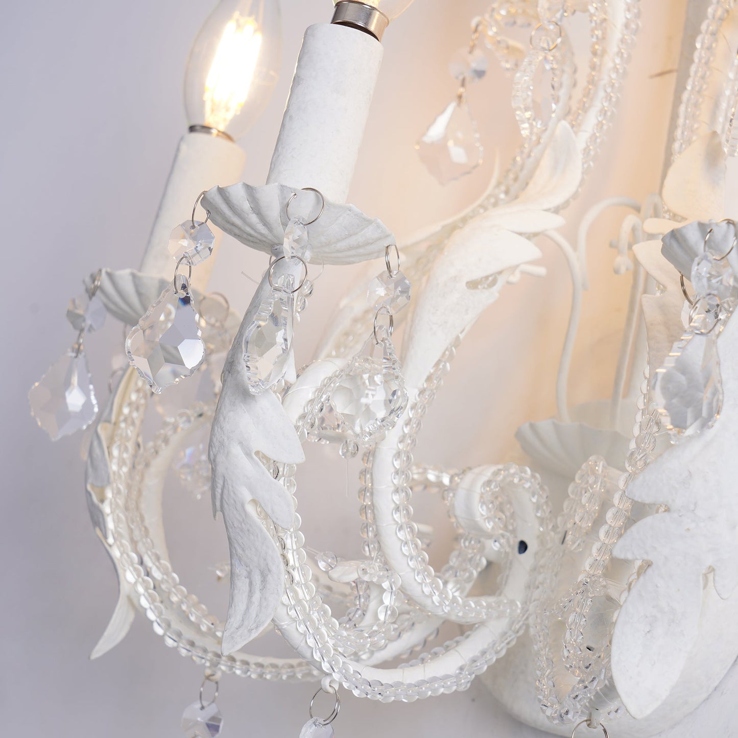 Candle Holder Wall Lamp Set of 2 with Crystal Accents