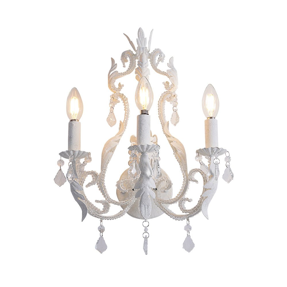 Candle Holder Wall Lamp Set of 2 with Crystal Accents