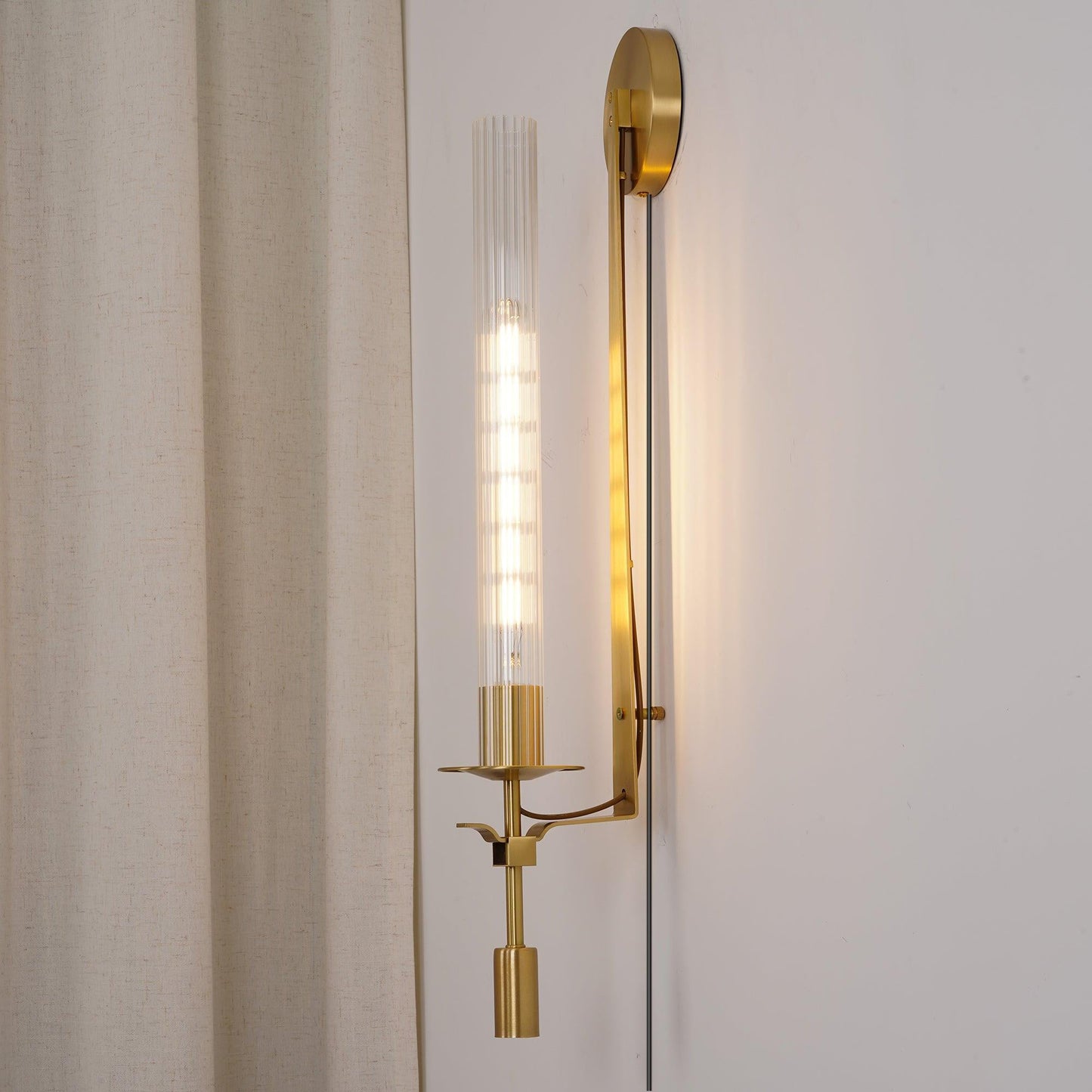French Classicism Plug-in Wall Lamp with LED Edison Bulbs