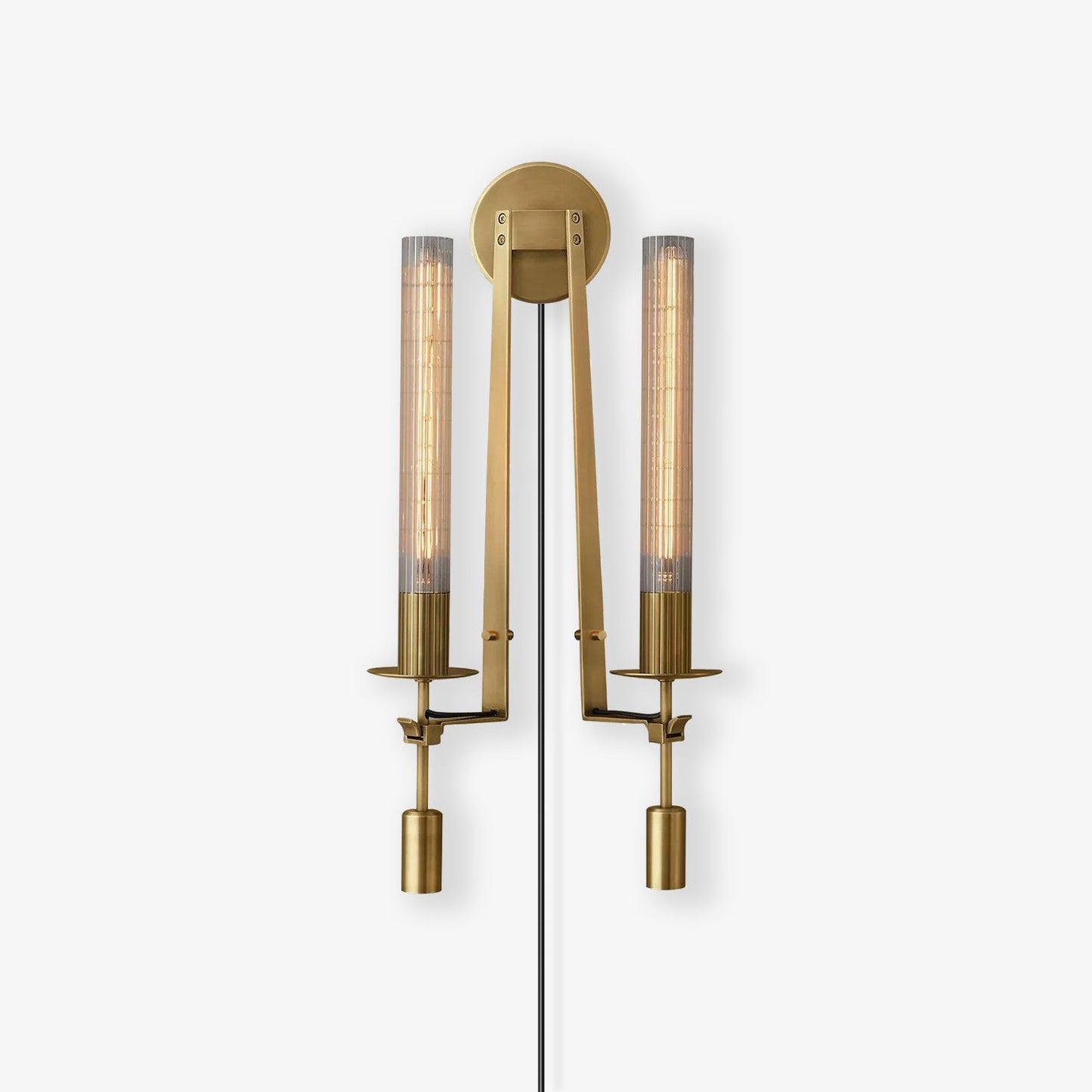 French Classicism Plug-in Wall Lamp with LED Edison Bulbs