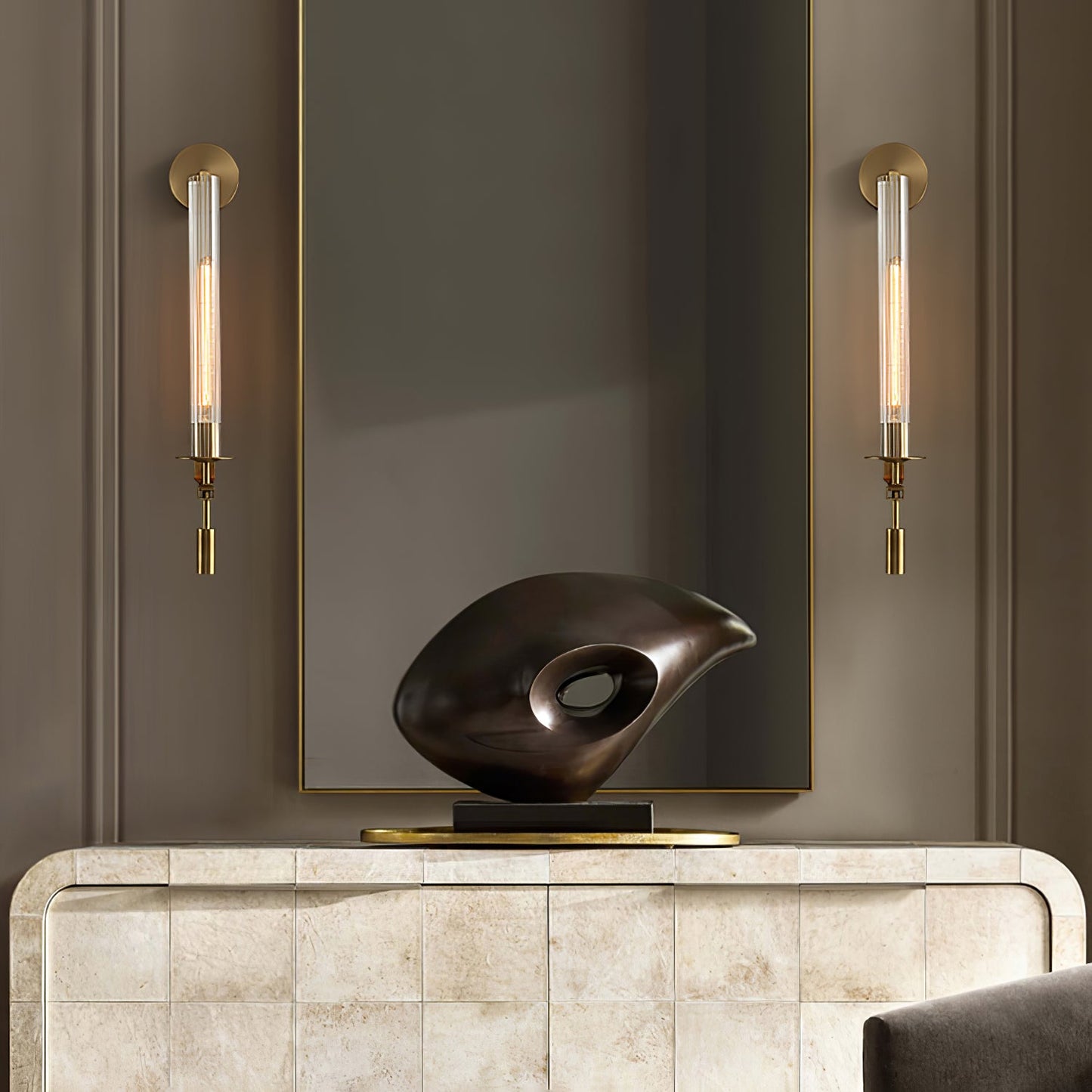 French Classicism Wall Lamp - Brass Indoor LED Light Fixture