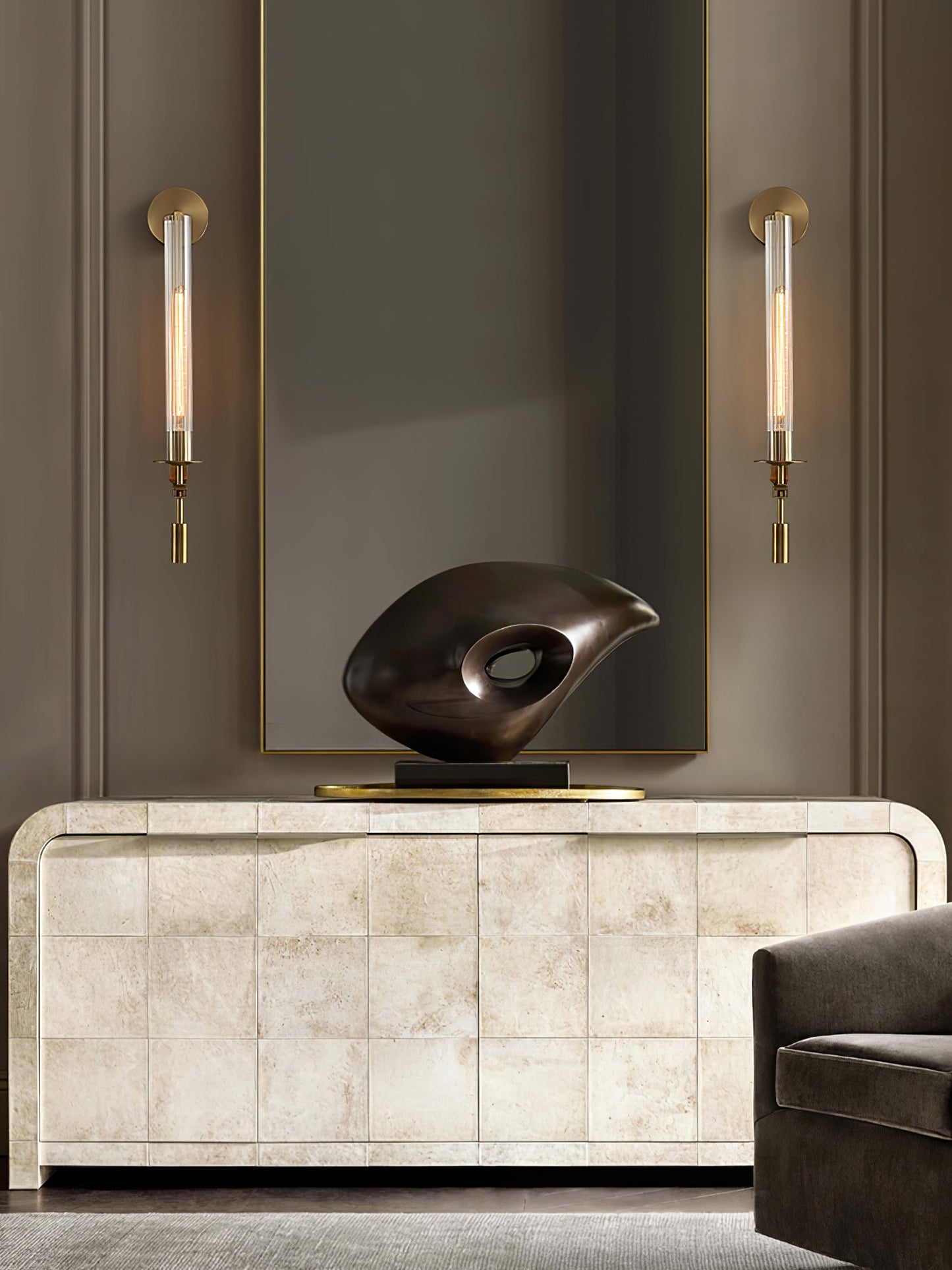 French Classicism Wall Lamp - Brass Indoor LED Light Fixture
