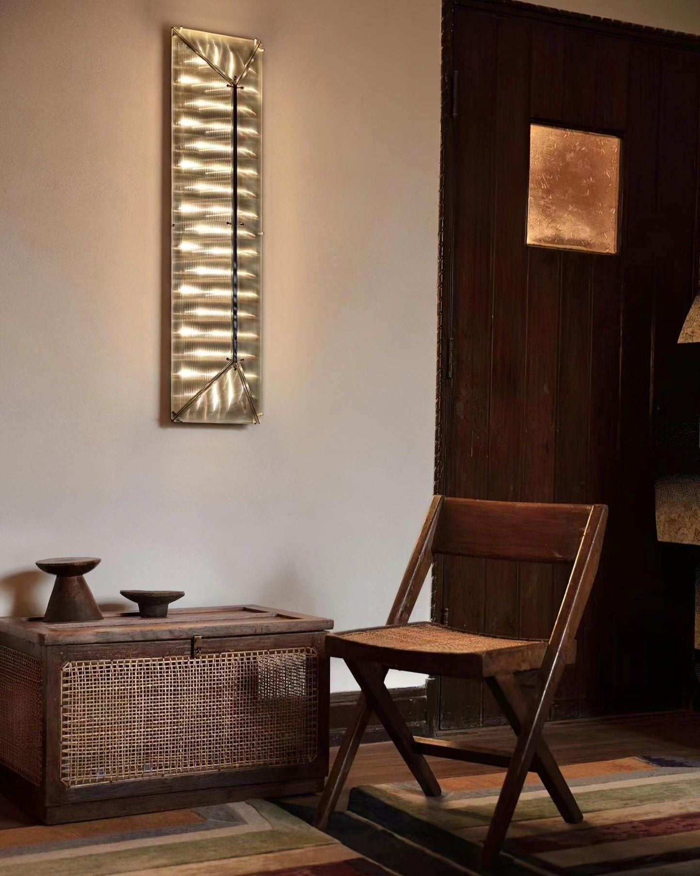 Fragment Wall Lamp with Patterned Glass, LED Lighting