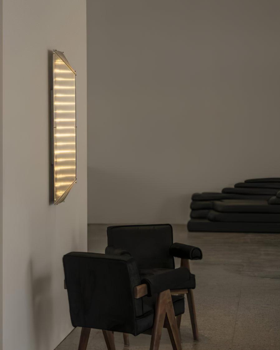 Fragment Wall Lamp with Patterned Glass, LED Lighting
