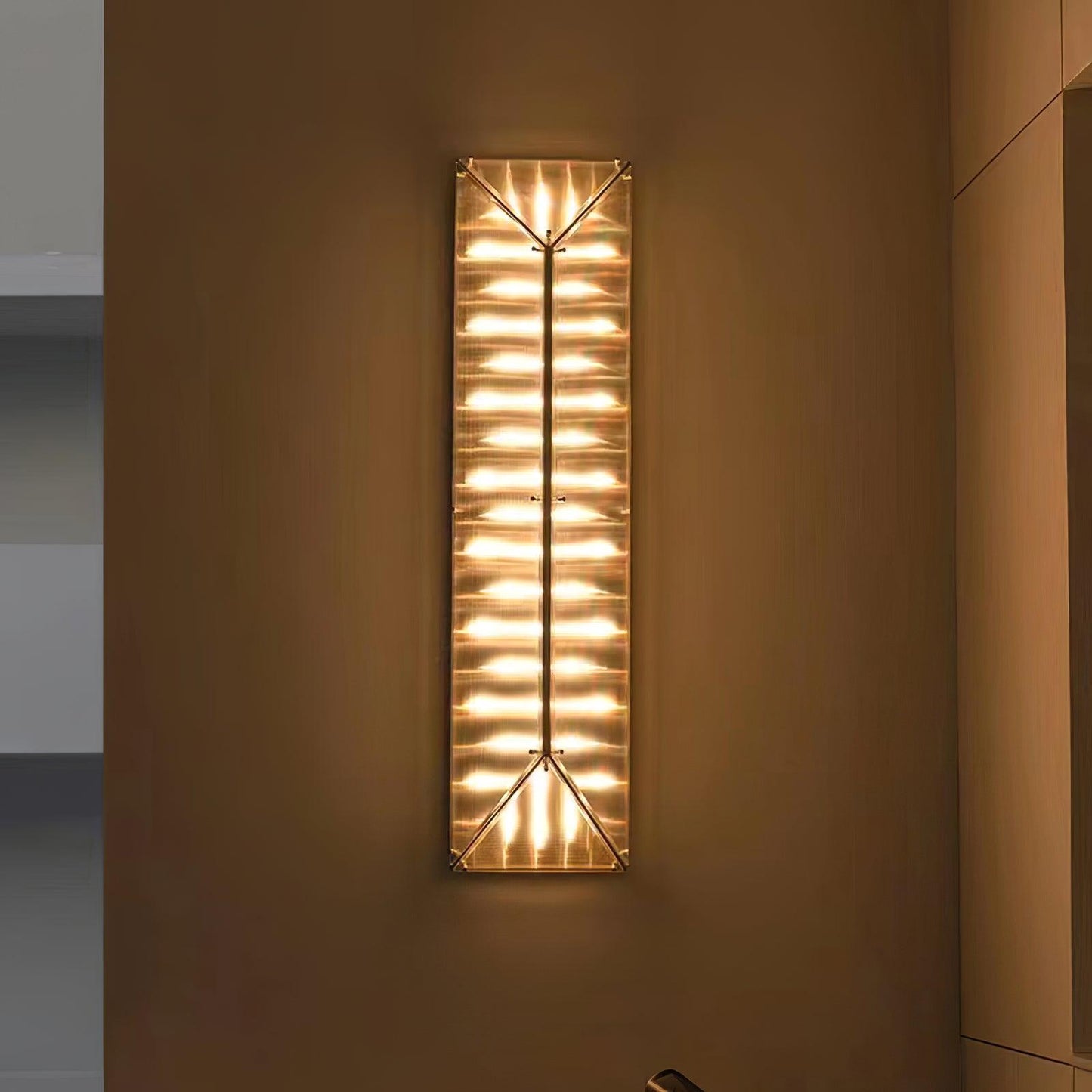 Fragment Wall Lamp with Patterned Glass, LED Lighting