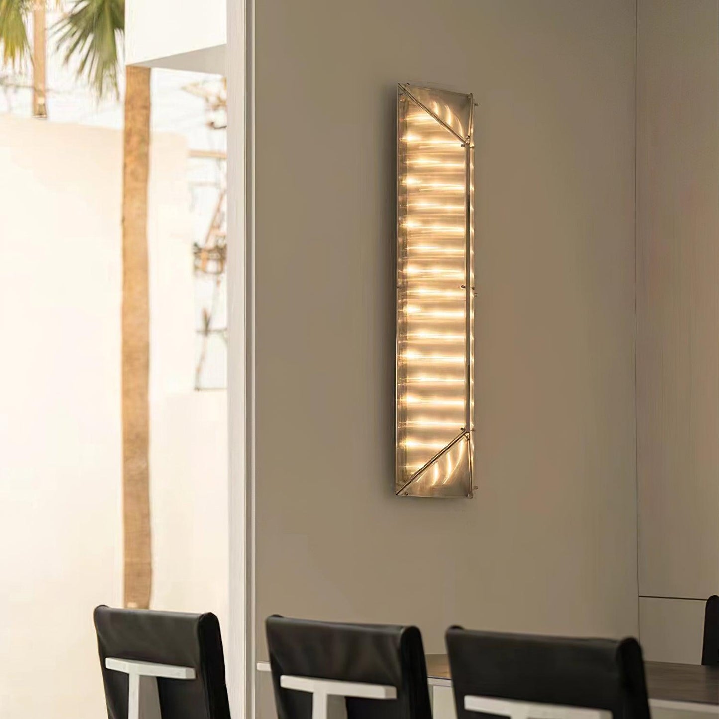Fragment Wall Lamp with Patterned Glass, LED Lighting