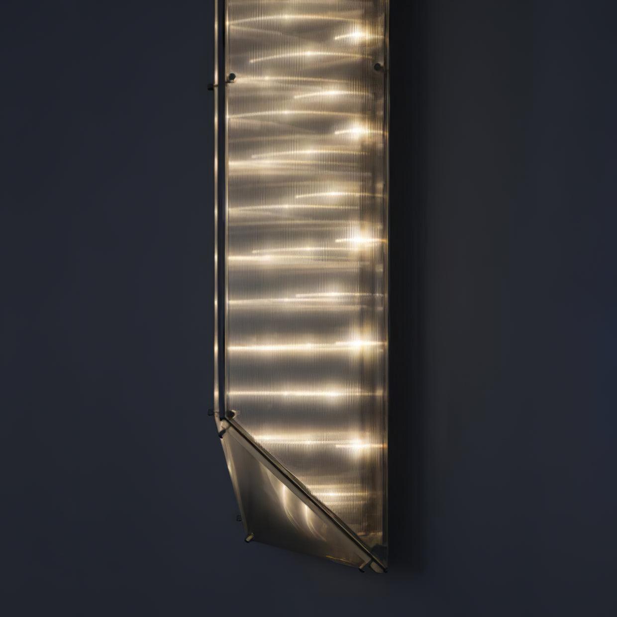 Fragment Wall Lamp with Patterned Glass, LED Lighting