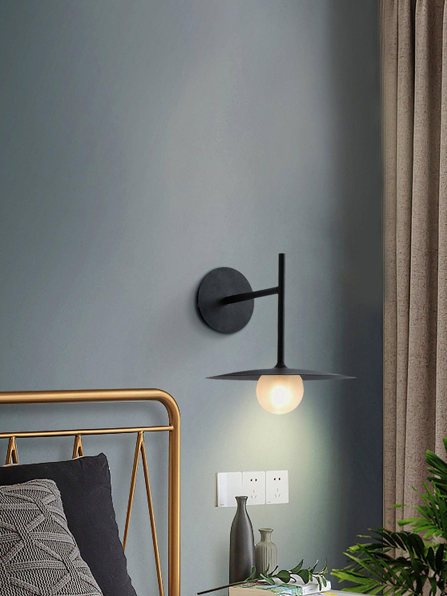Gea Iron Plug-In Wall Lamp with LED Light - Indoor Decor