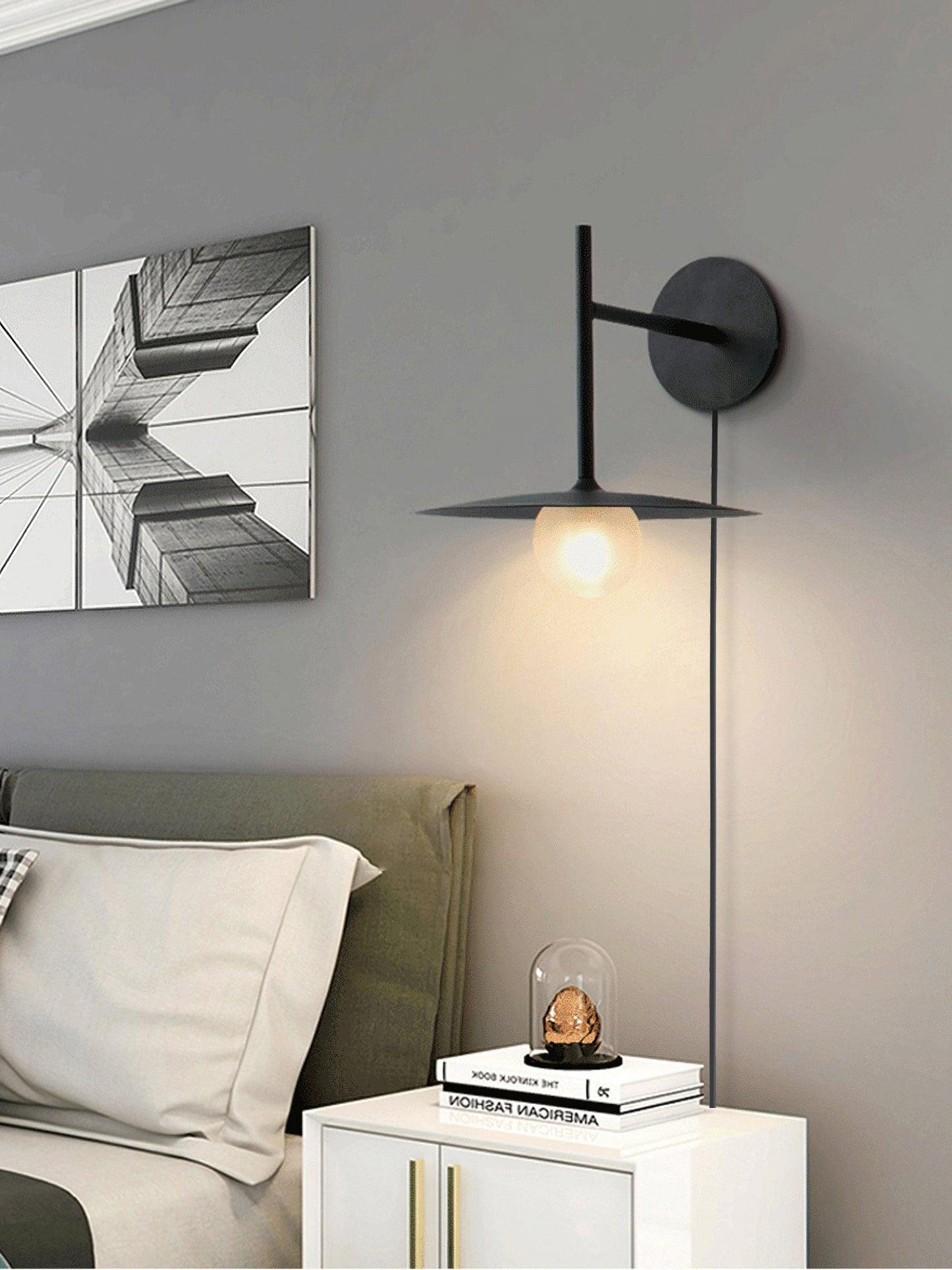 Gea Iron Plug-In Wall Lamp with LED Light - Indoor Decor