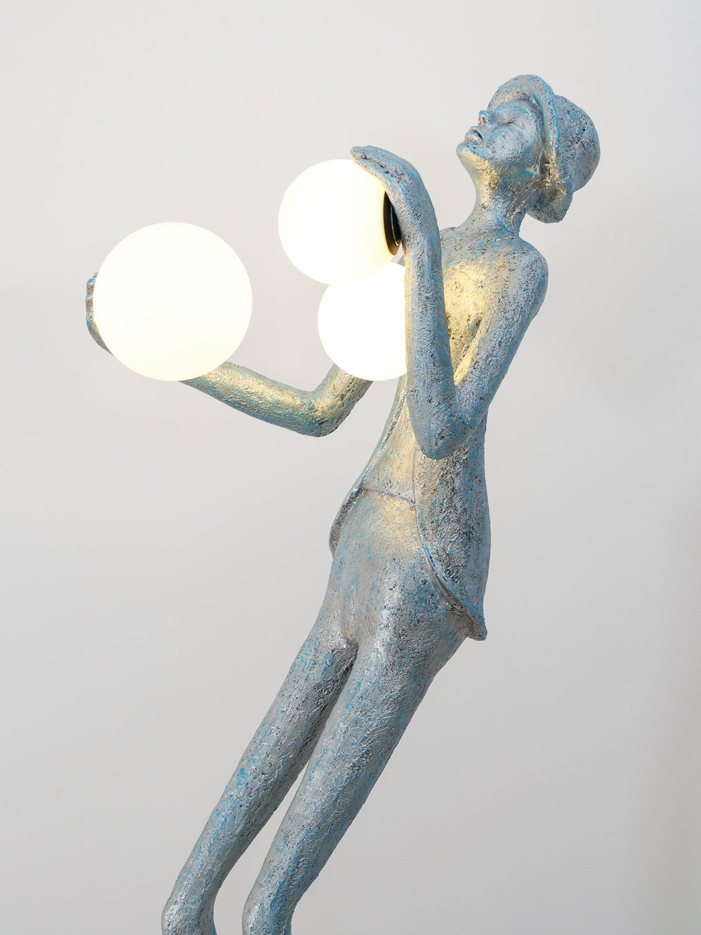 Gentleman Sculpture Floor Lamp with LED Light - Blue Decor