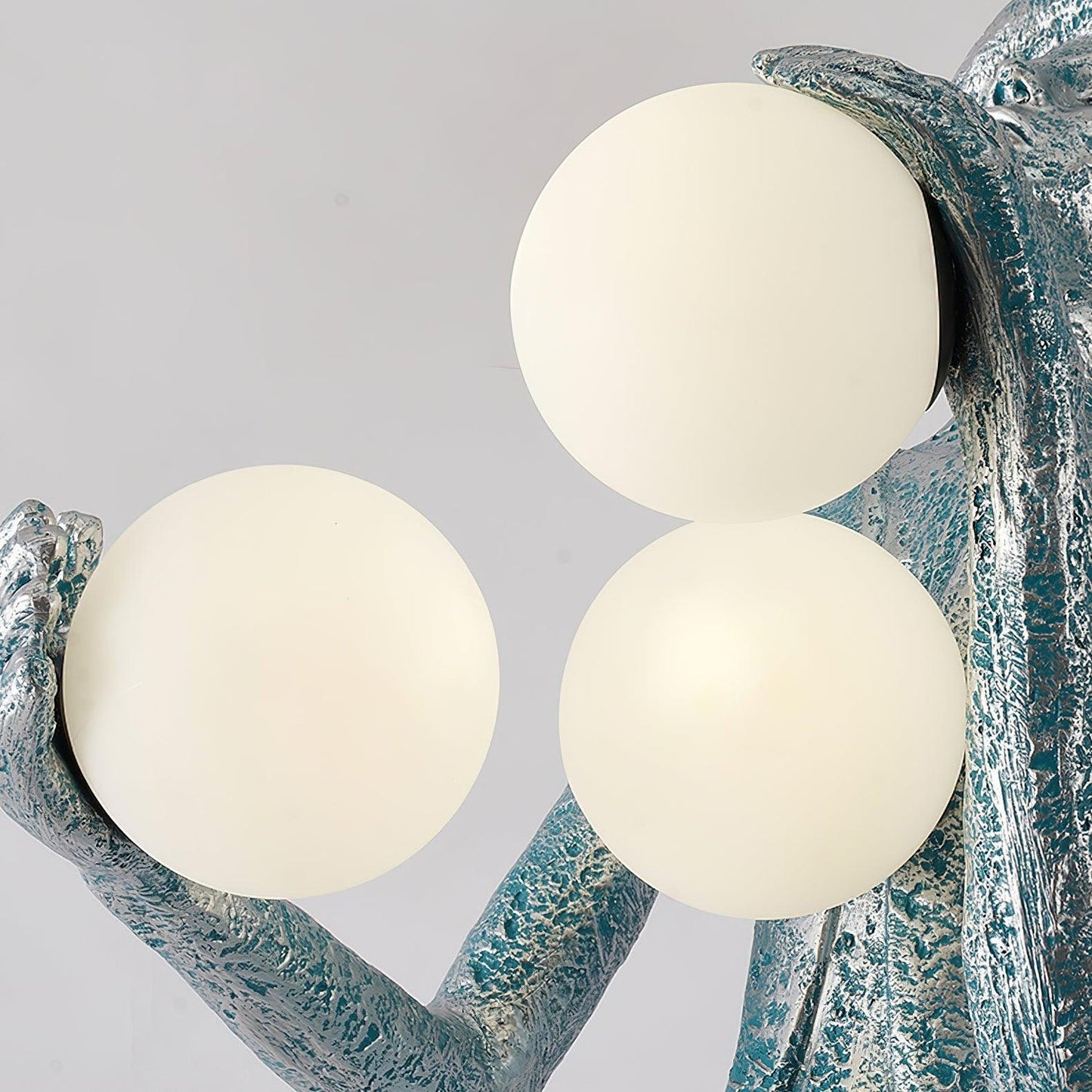 Gentleman Sculpture Floor Lamp with LED Light - Blue Decor