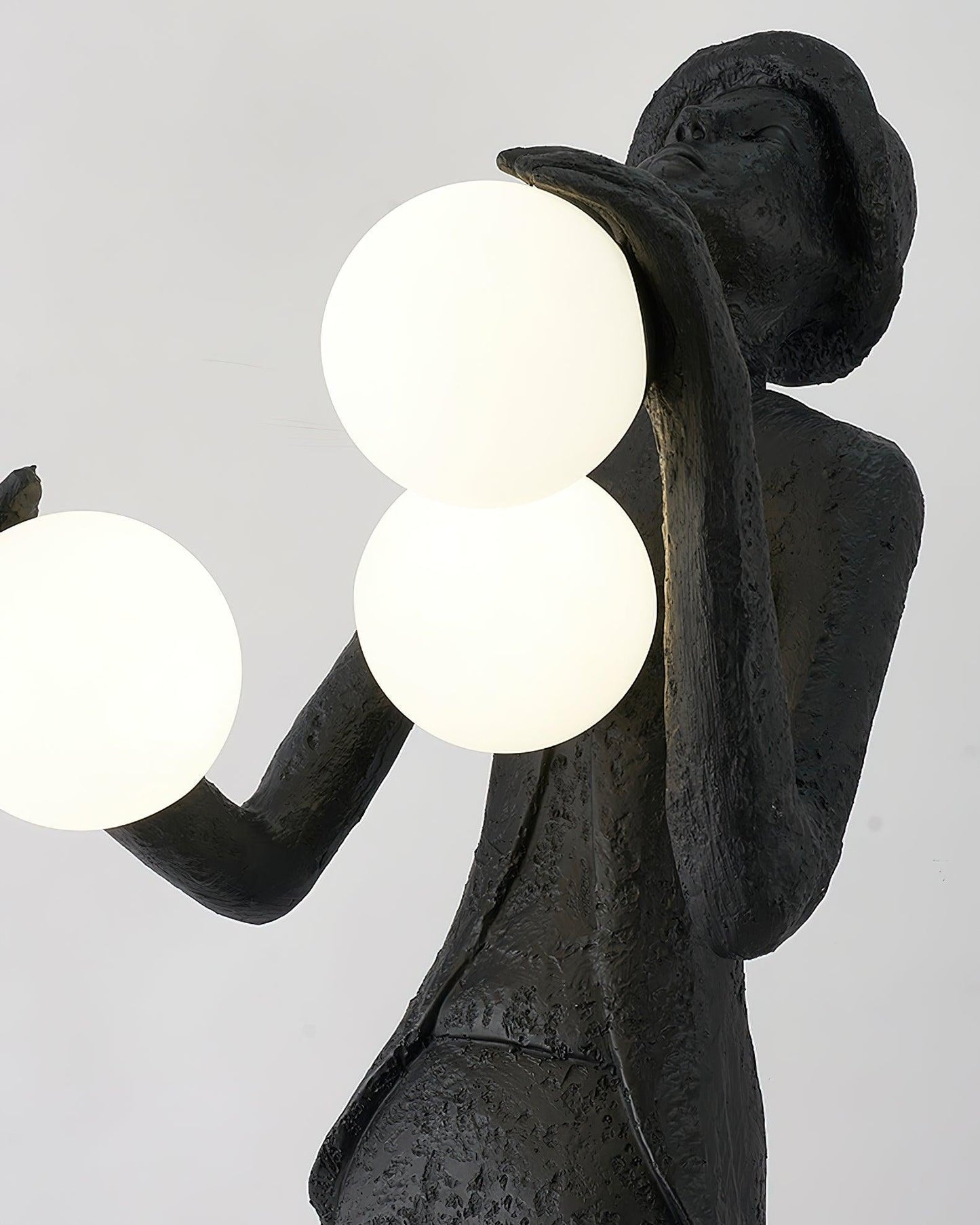 Gentleman Sculpture Floor Lamp with LED Light - Blue Decor
