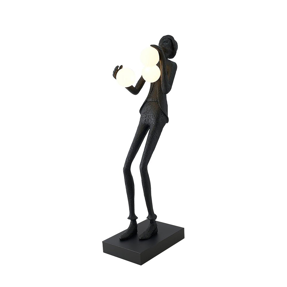 Gentleman Sculpture Floor Lamp with LED Light - Blue Decor