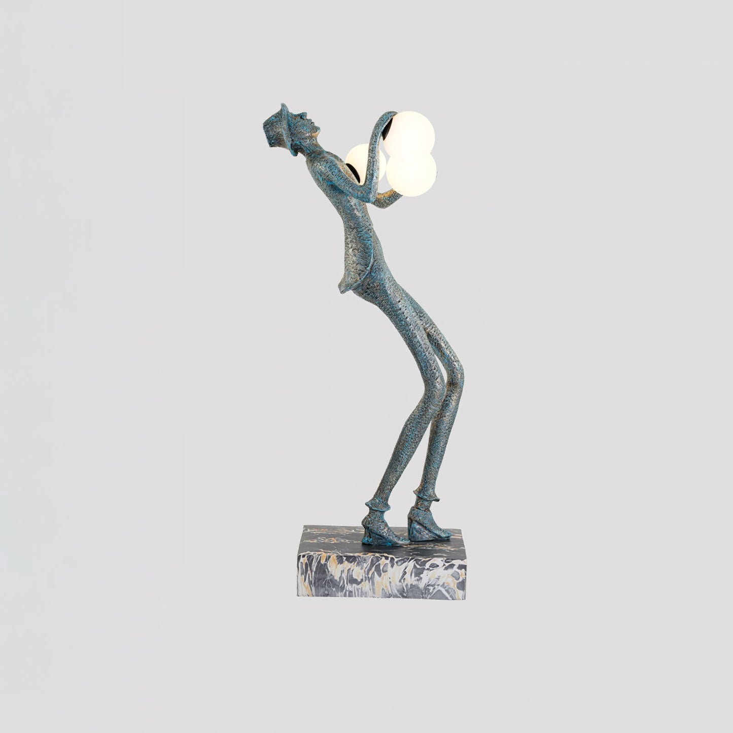 Gentleman Sculpture Floor Lamp with LED Light - Blue Decor
