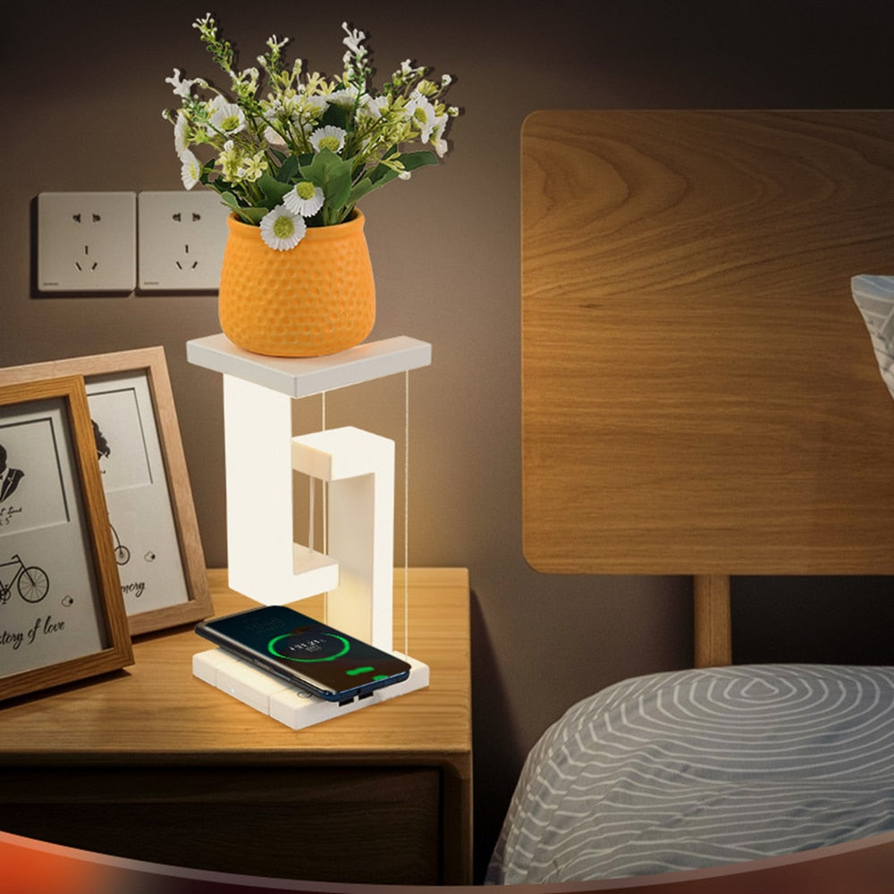 Levitating LED Table Lamp - Anti-Gravity Design with Wireless Charging