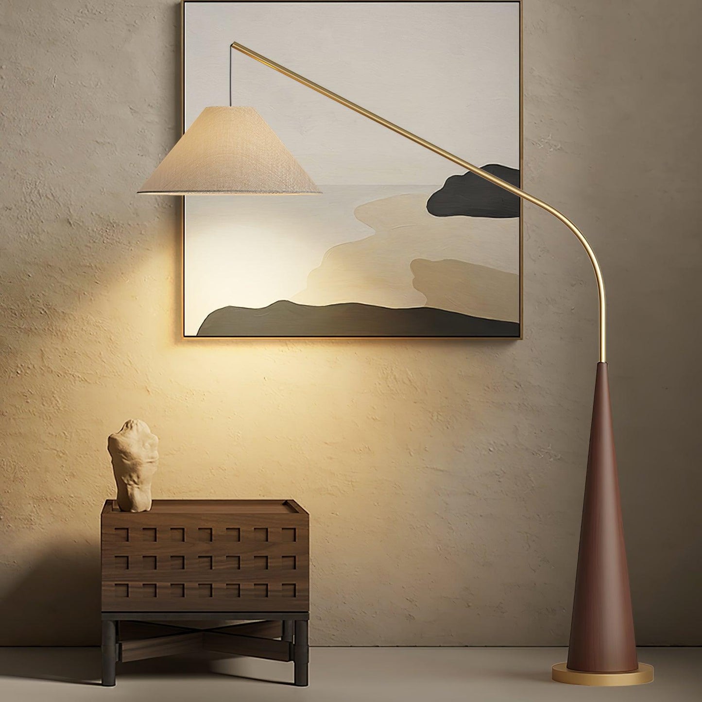 Gibson Arc Floor Lamp - Modern LED Lighting in Gold