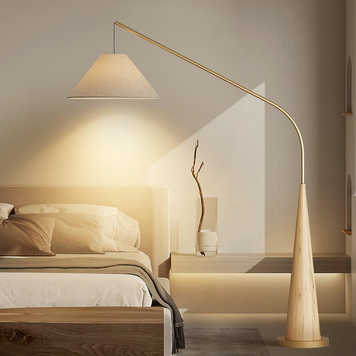 Gibson Arc Floor Lamp - Modern LED Lighting in Gold