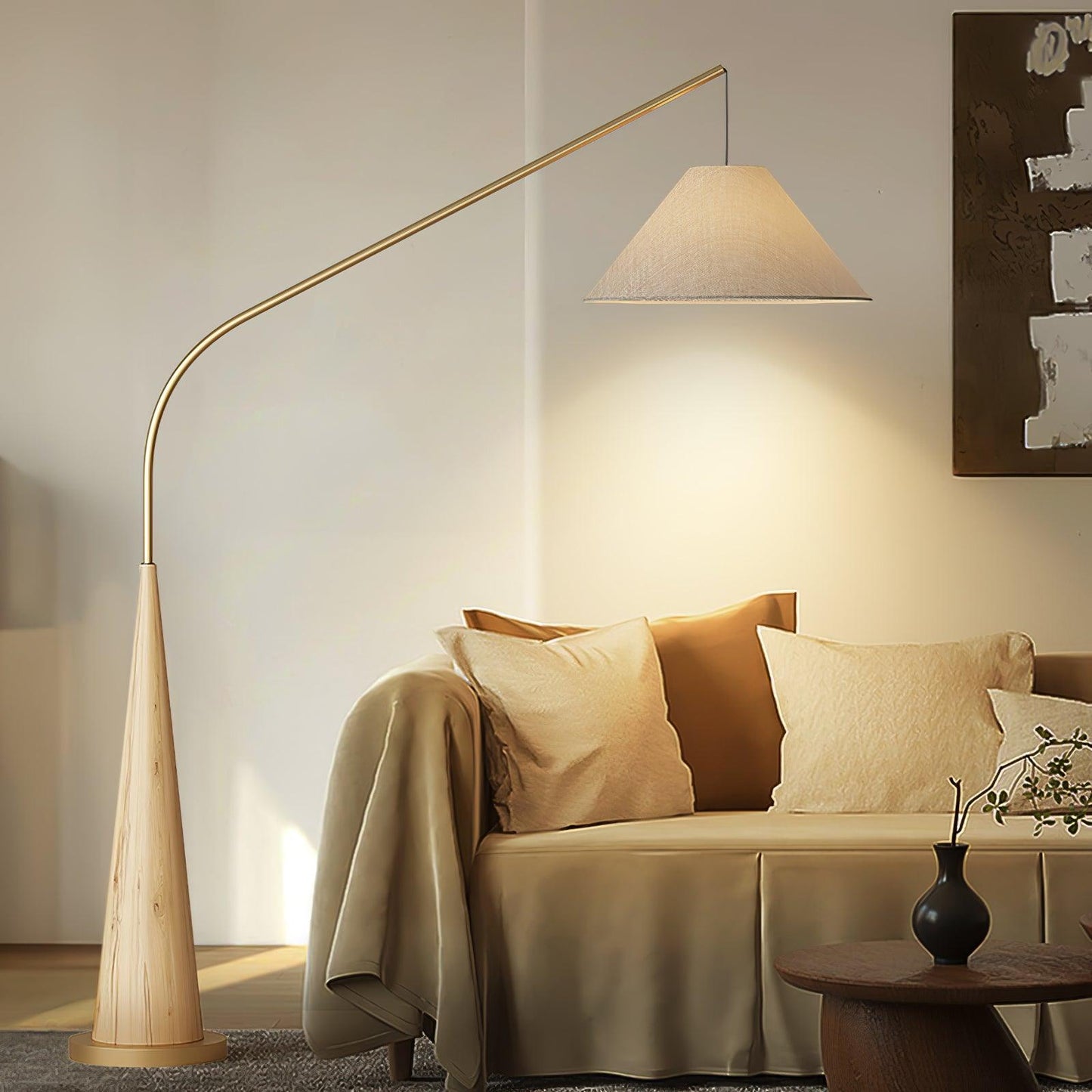 Gibson Arc Floor Lamp - Modern LED Lighting in Gold