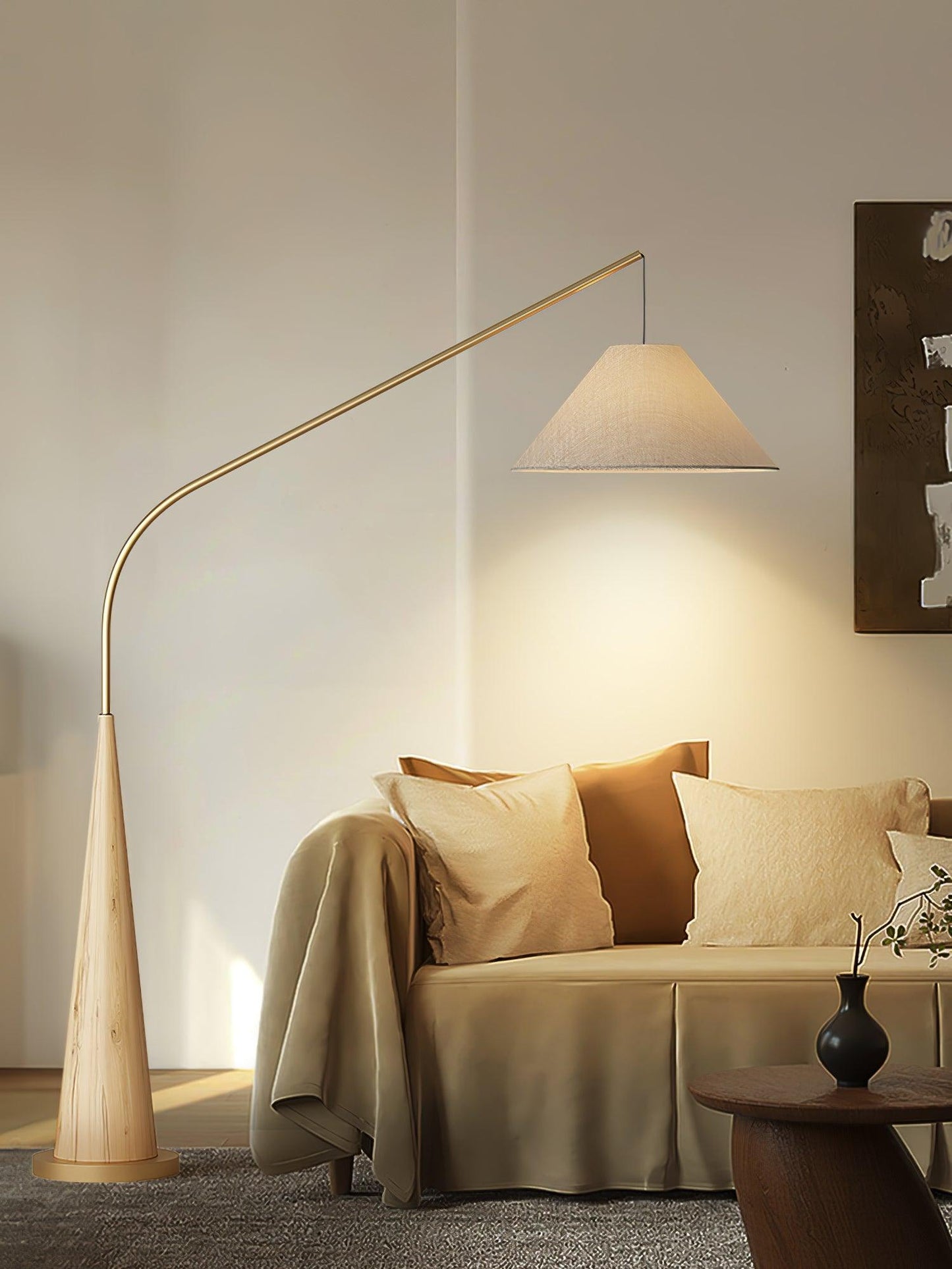 Gibson Arc Floor Lamp - Modern LED Lighting in Gold