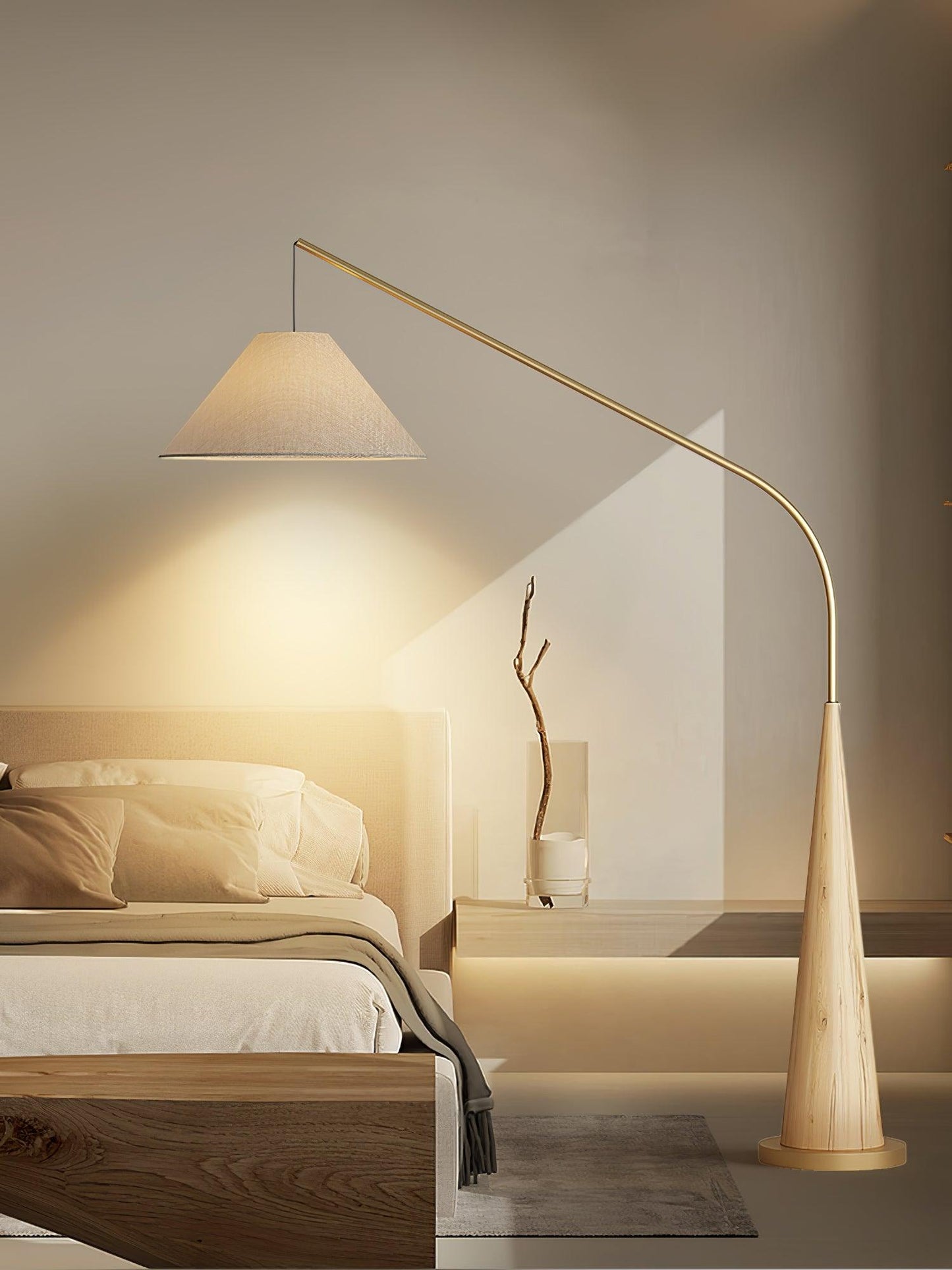 Gibson Arc Floor Lamp - Modern LED Lighting in Gold