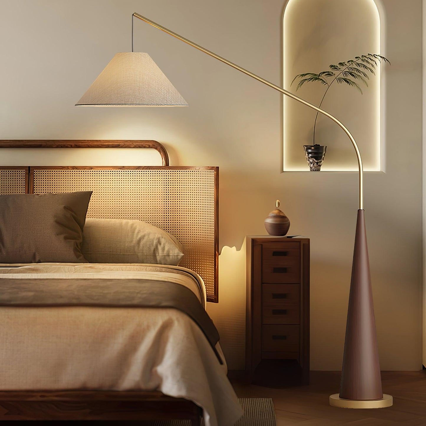 Gibson Arc Floor Lamp - Modern LED Lighting in Gold