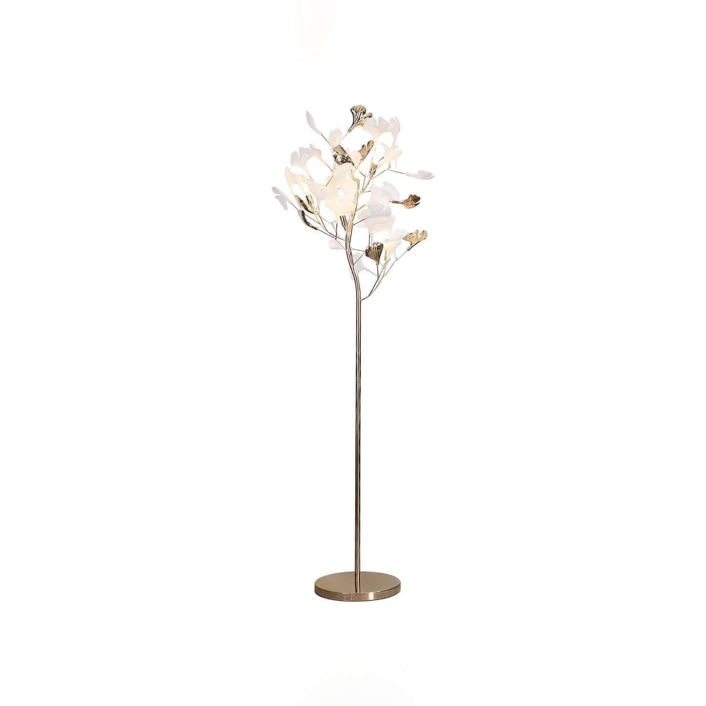 Gingko Leaf Floor Lamp - LED Ceramic Design, Indoor Use