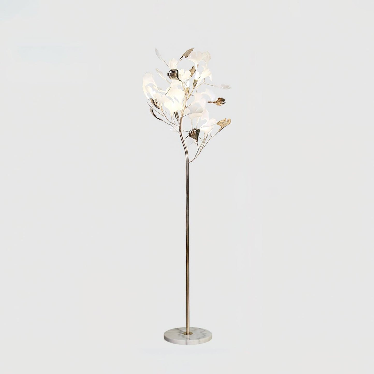 Gingko Leaf Floor Lamp - LED Ceramic Design, Indoor Use
