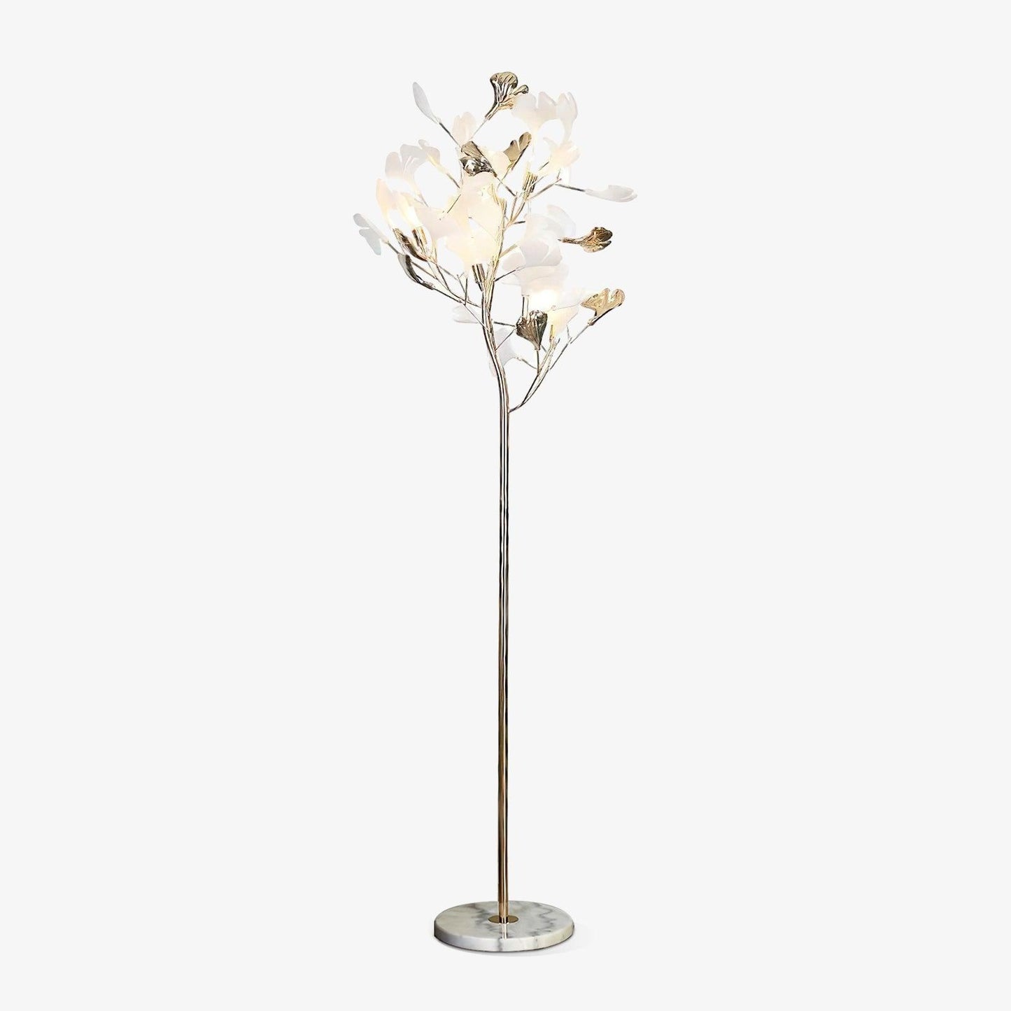 Gingko Leaf Floor Lamp - LED Ceramic Design, Indoor Use