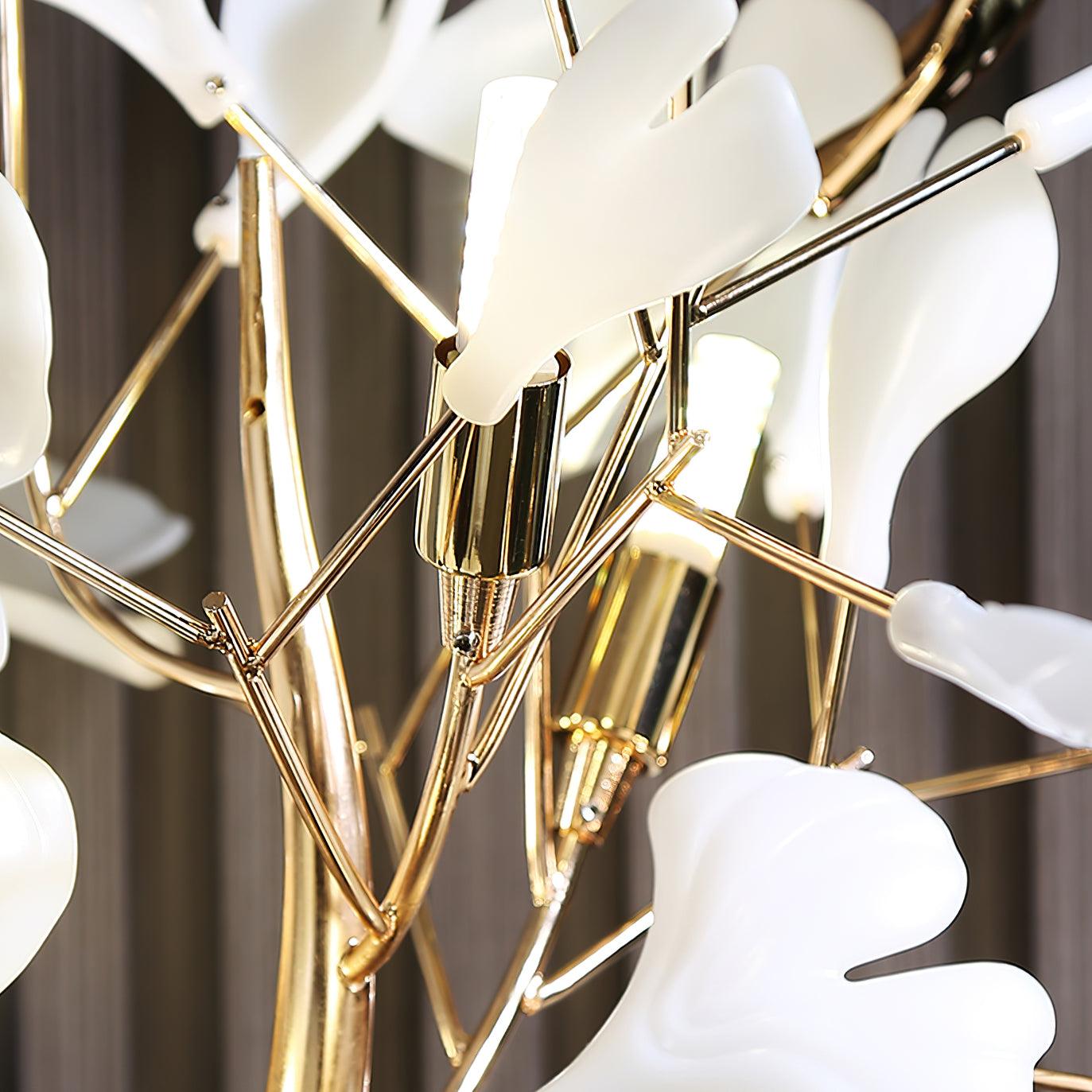 Gingko Leaf Floor Lamp - LED Ceramic Design, Indoor Use