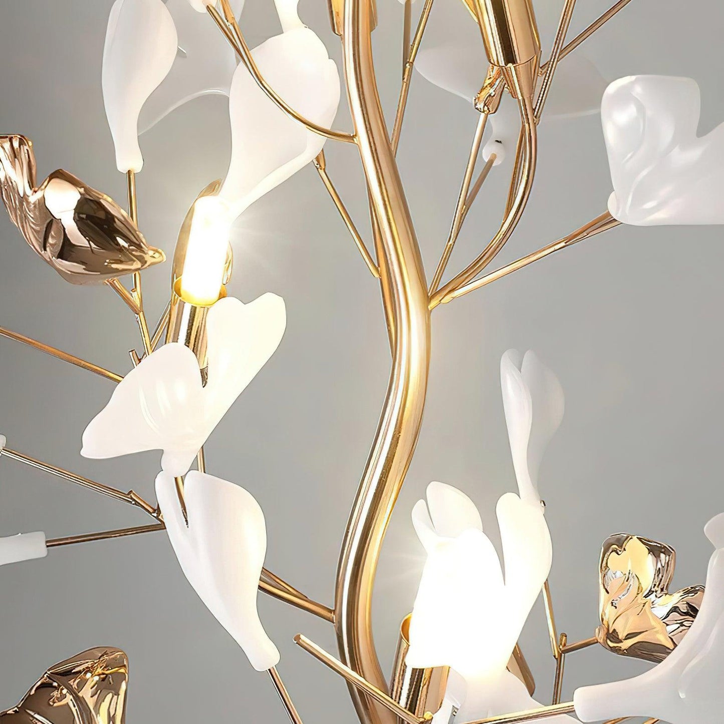 Gingko Leaf Floor Lamp - LED Ceramic Design, Indoor Use