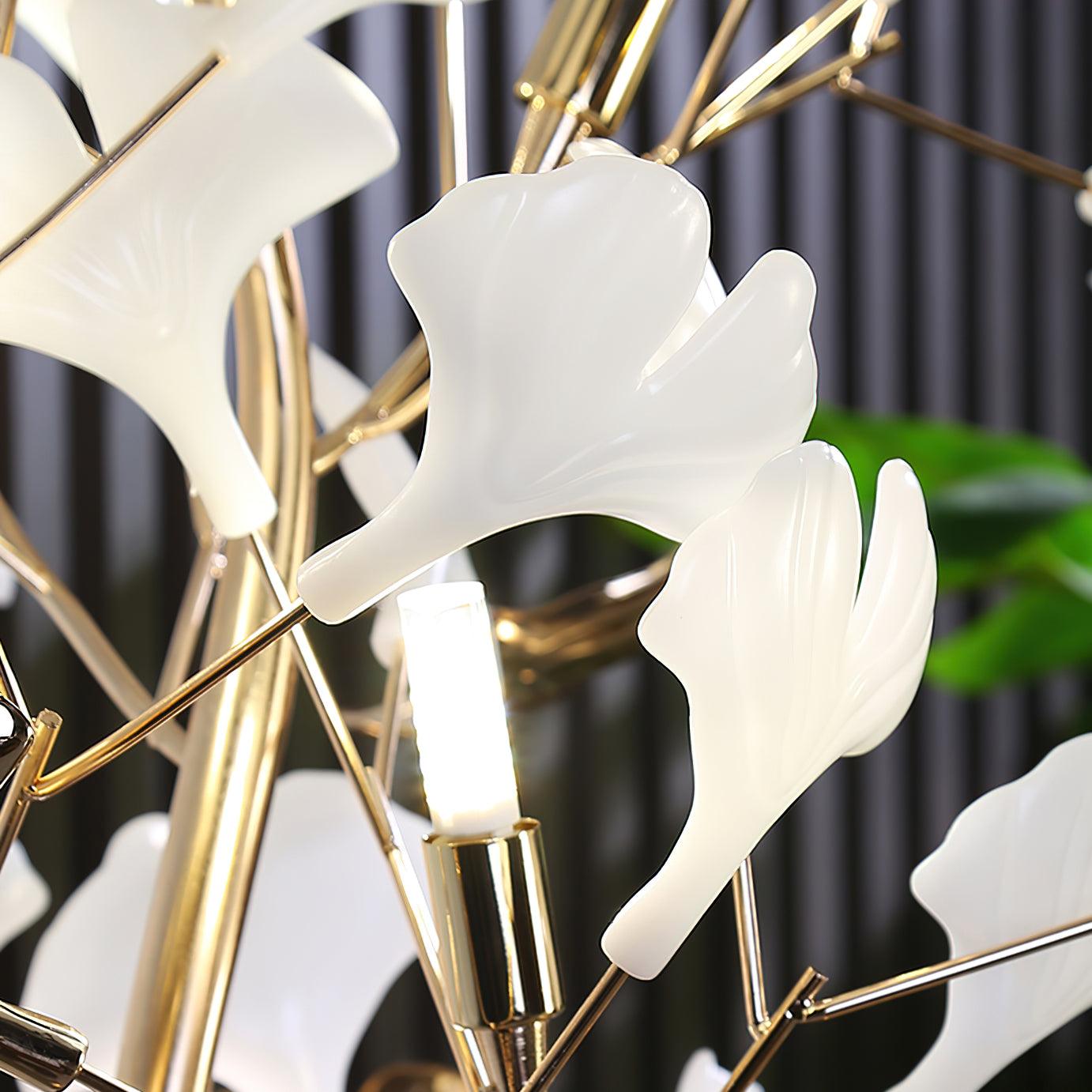 Gingko Leaf Floor Lamp - LED Ceramic Design, Indoor Use
