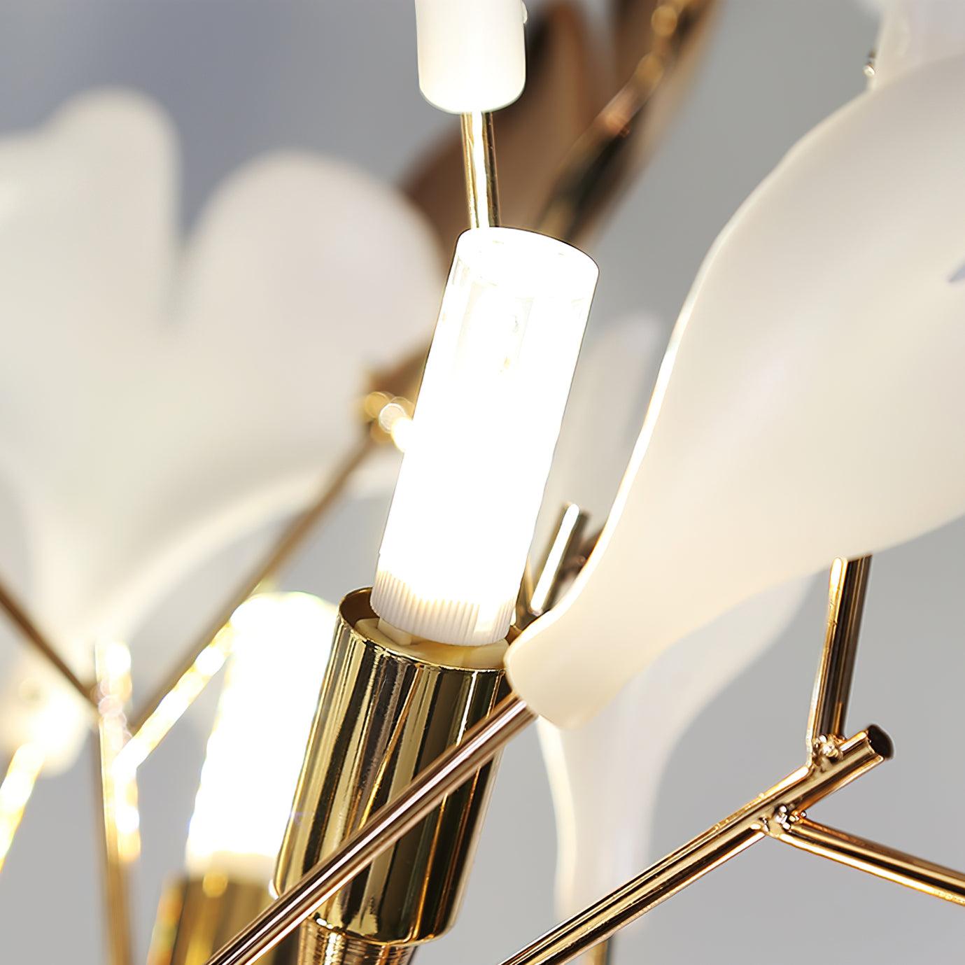 Gingko Leaf Floor Lamp - LED Ceramic Design, Indoor Use
