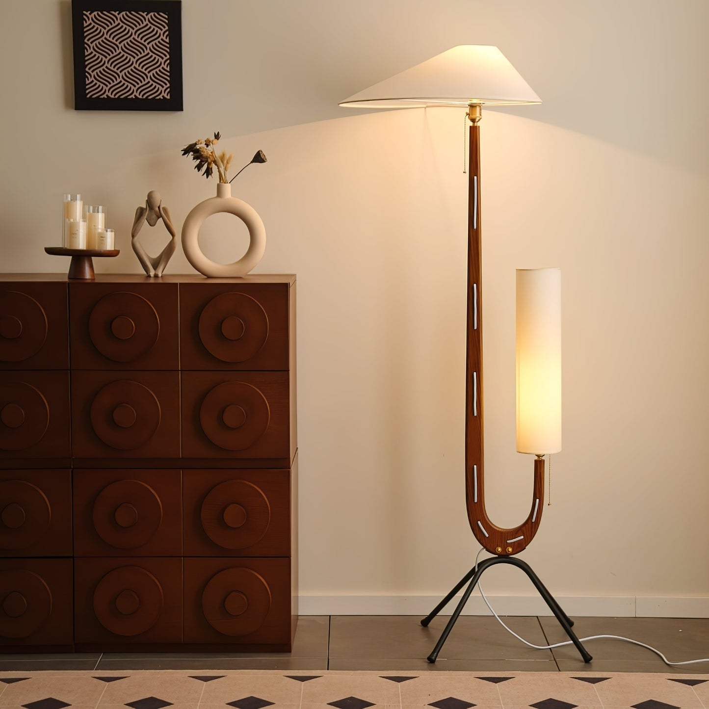 Giraffe Floor Lamp with LED Light - Mid Century Design