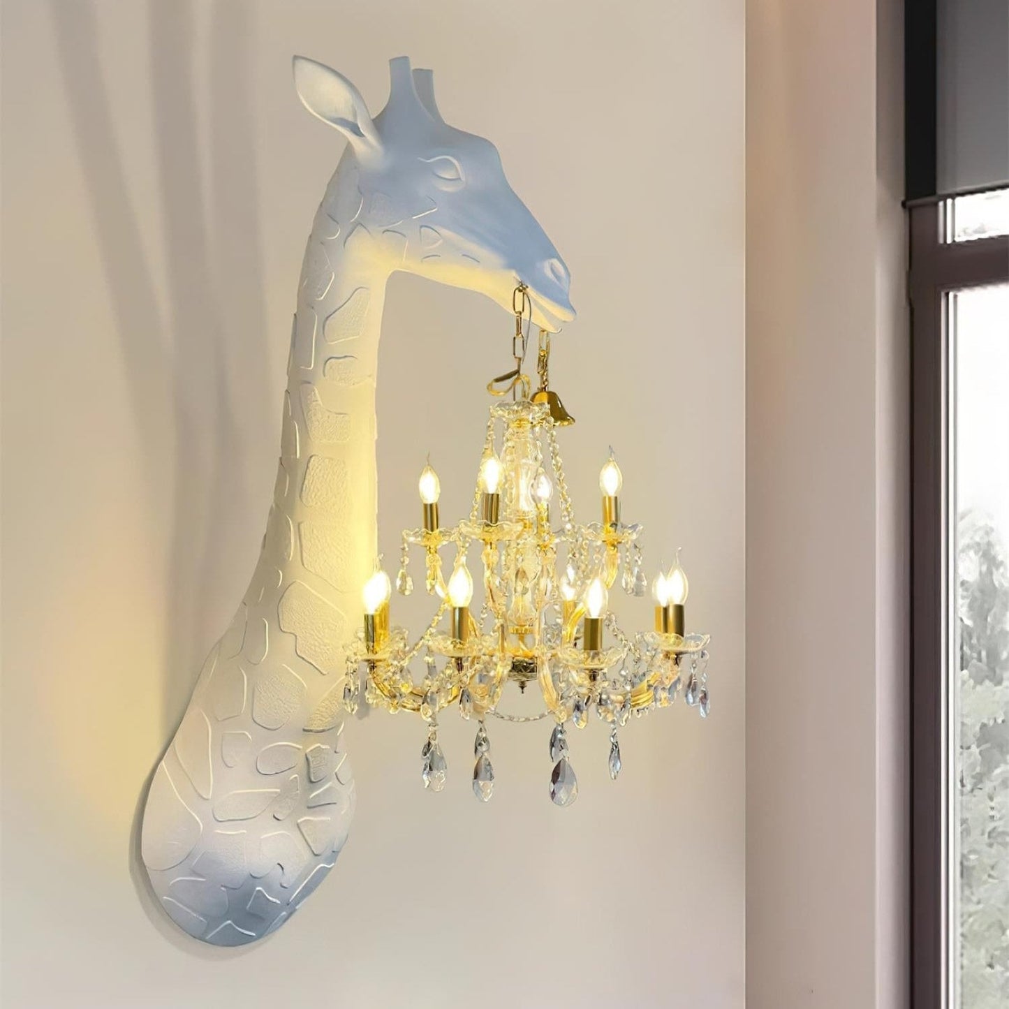 Giraffe Royale Wall Lamp with Crystal Chandelier, LED