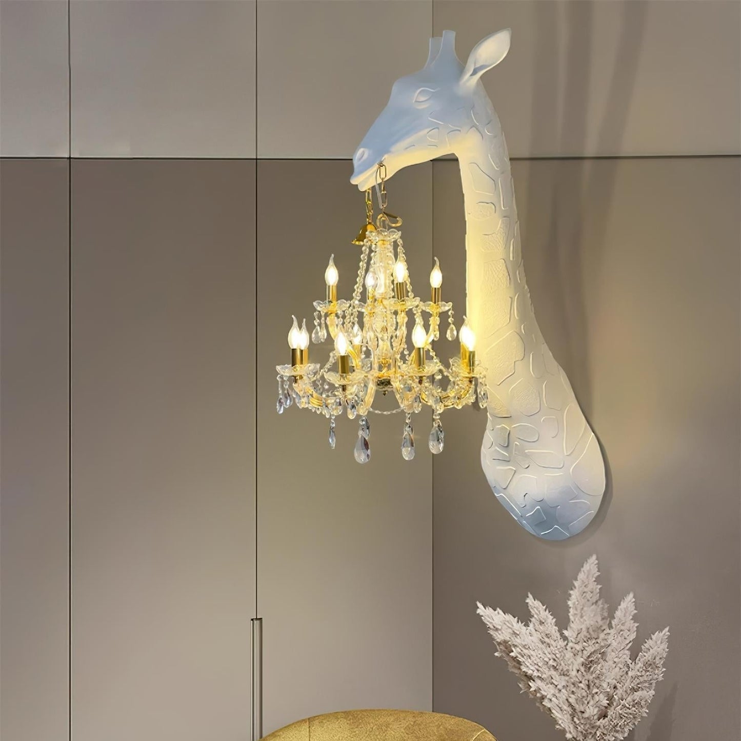 Giraffe Royale Wall Lamp with Crystal Chandelier, LED