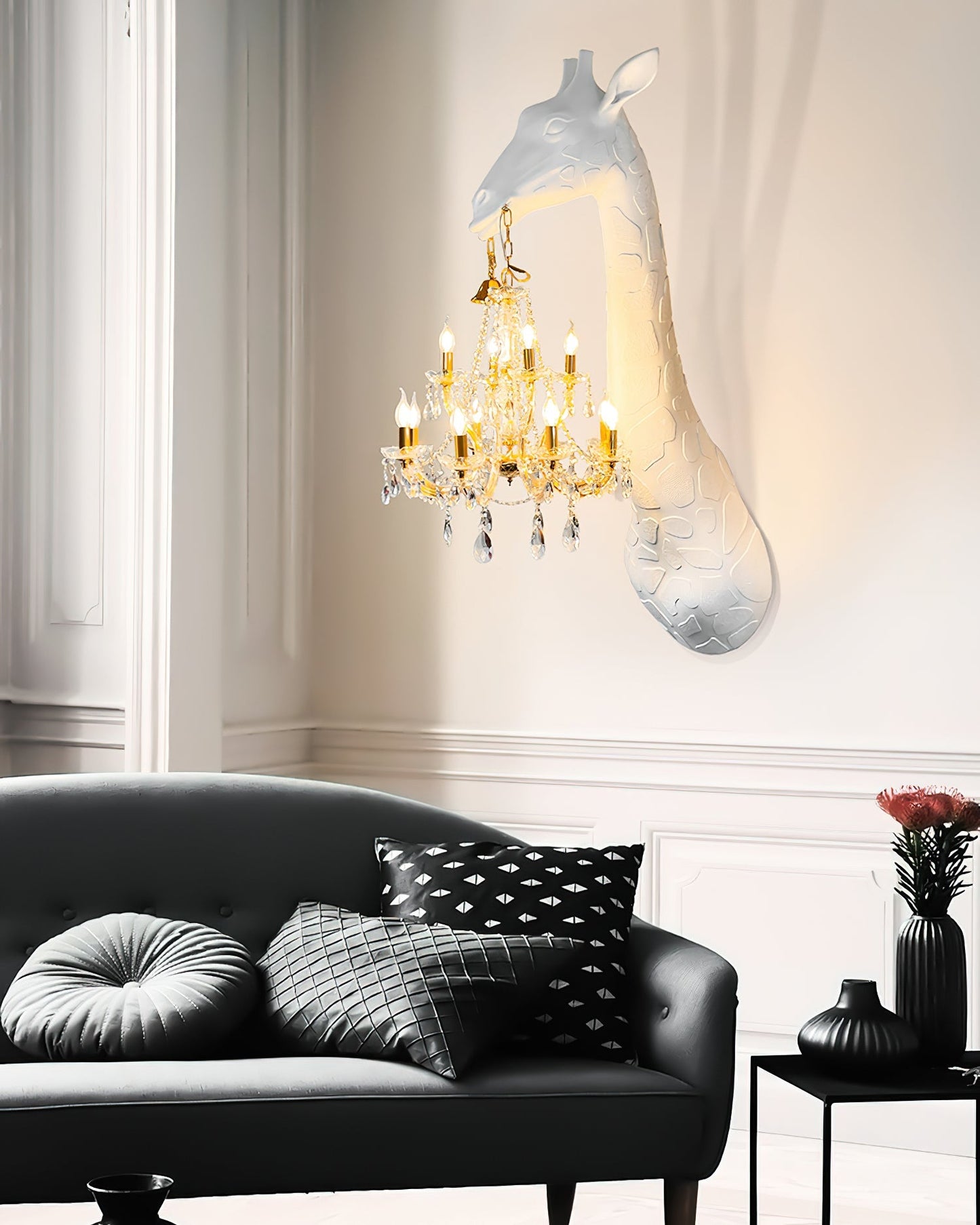 Giraffe Royale Wall Lamp with Crystal Chandelier, LED