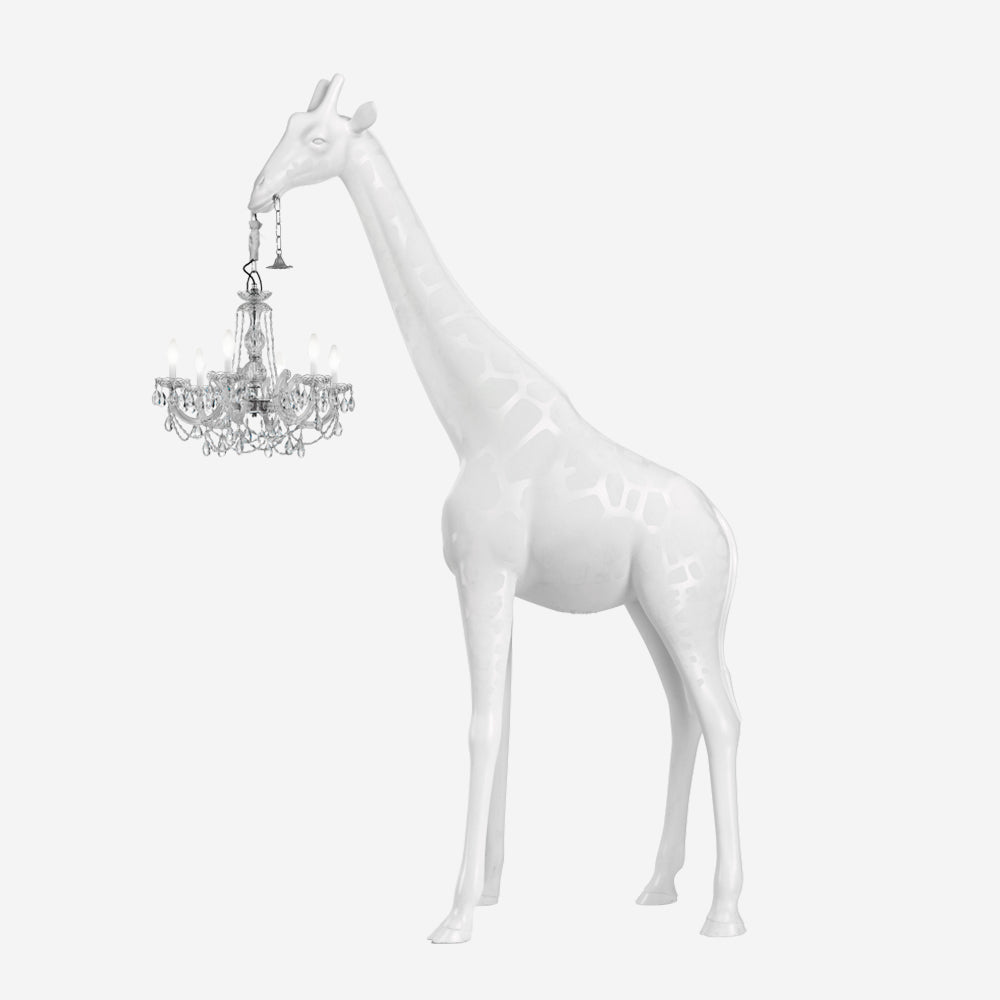 Giraffe Sculpture Floor Lamp with Crystal Chandelier Light